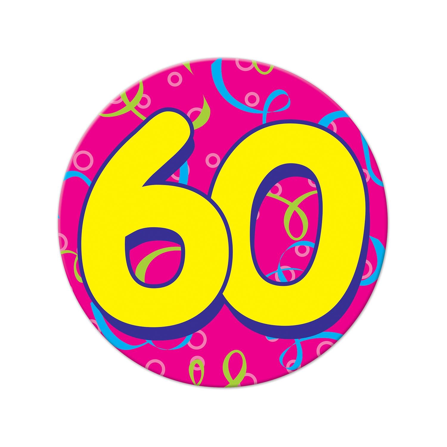 Beistle Jumbo 60th Birthday Party Button