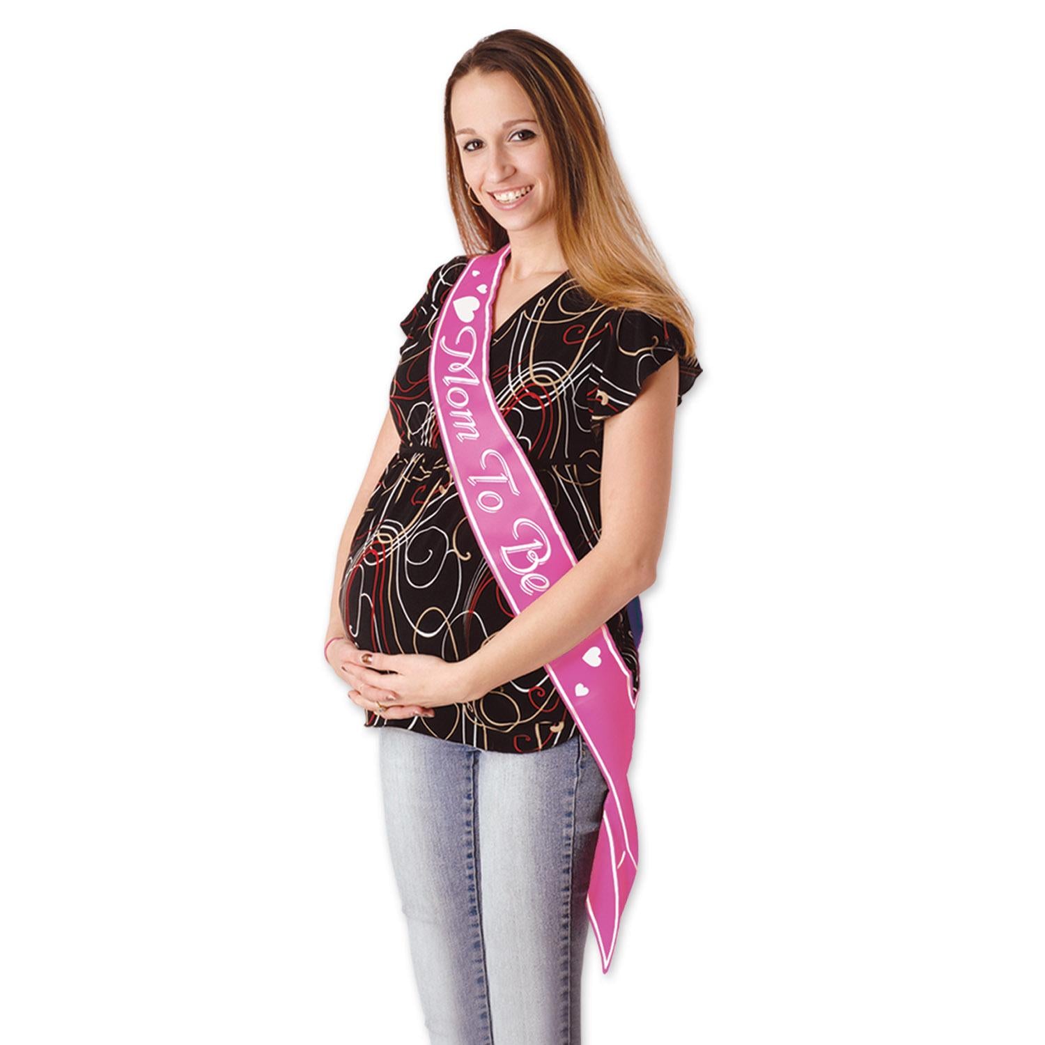 Beistle Mom To Be Satin Sash - pink