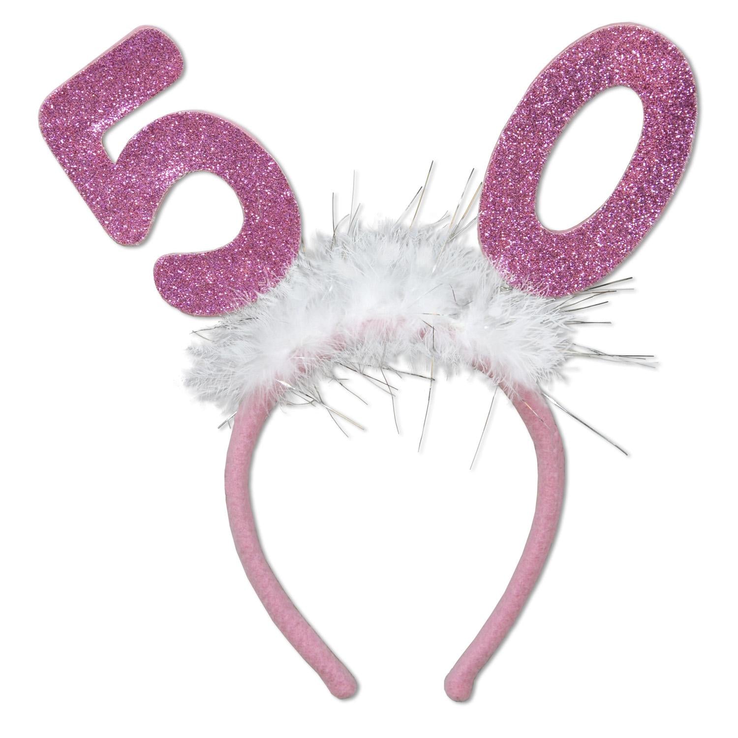 Beistle 50th Birthday Party Glittered Boppers with Marabou