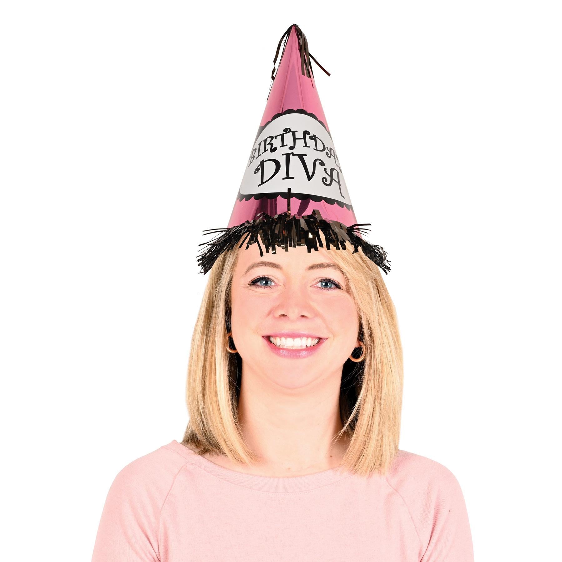 Beistle Fringed Foil Birthday Party Diva Party Hat