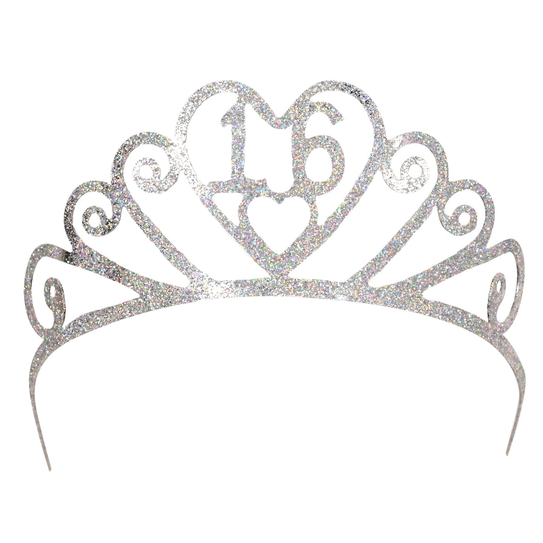 Beistle Glittered Metal 16th Birthday Party Tiara