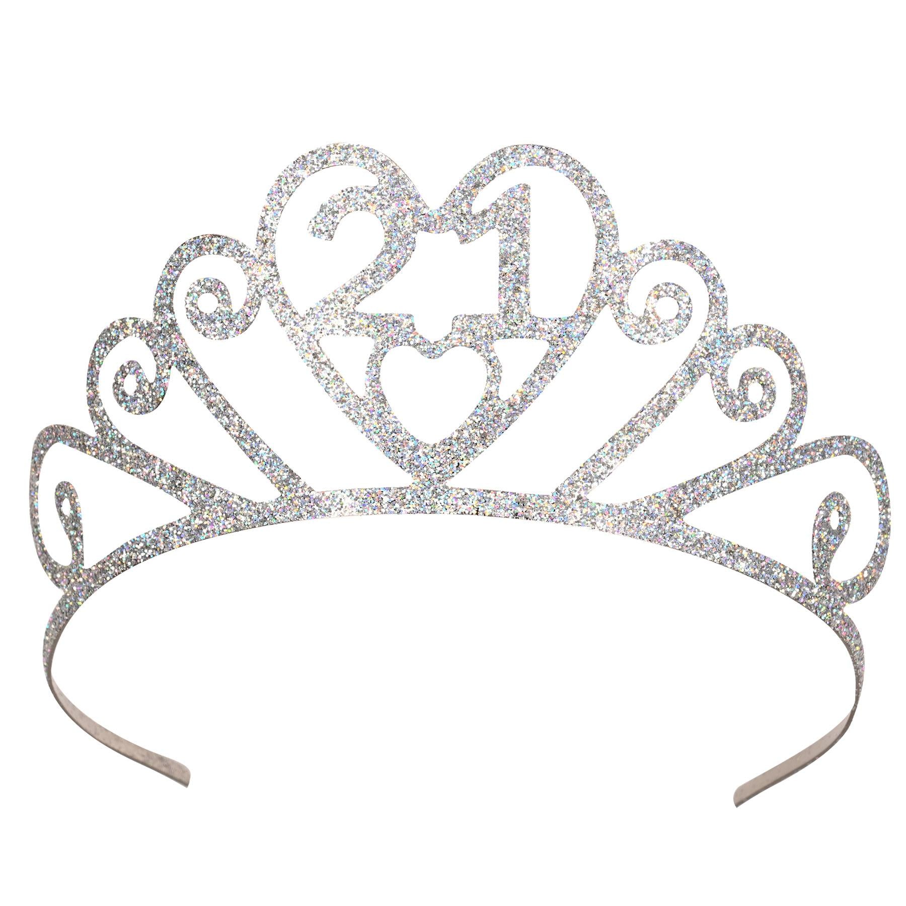 Beistle Glittered Metal 21st Birthday Party Tiara