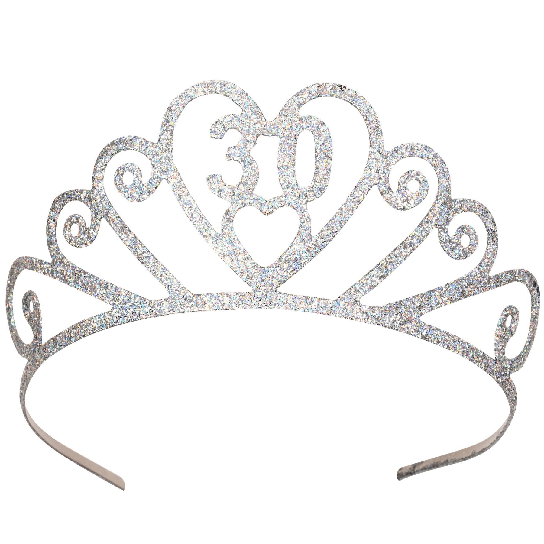 Beistle Glittered Metal 30th Birthday Party Tiara