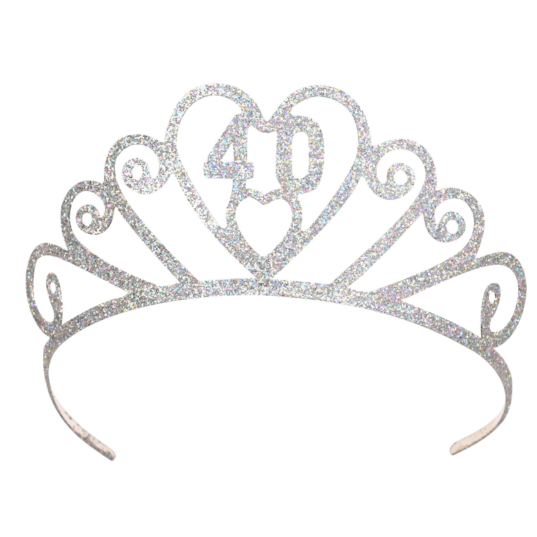 Beistle Glittered Metal 40th Birthday Party Tiara