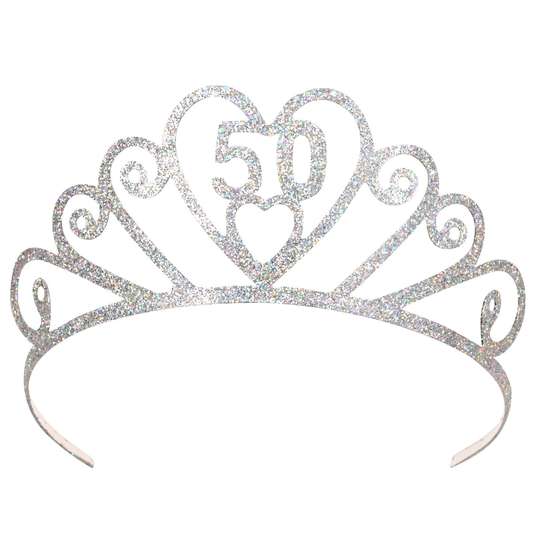 Beistle Glittered Metal 50th Birthday Party Tiara