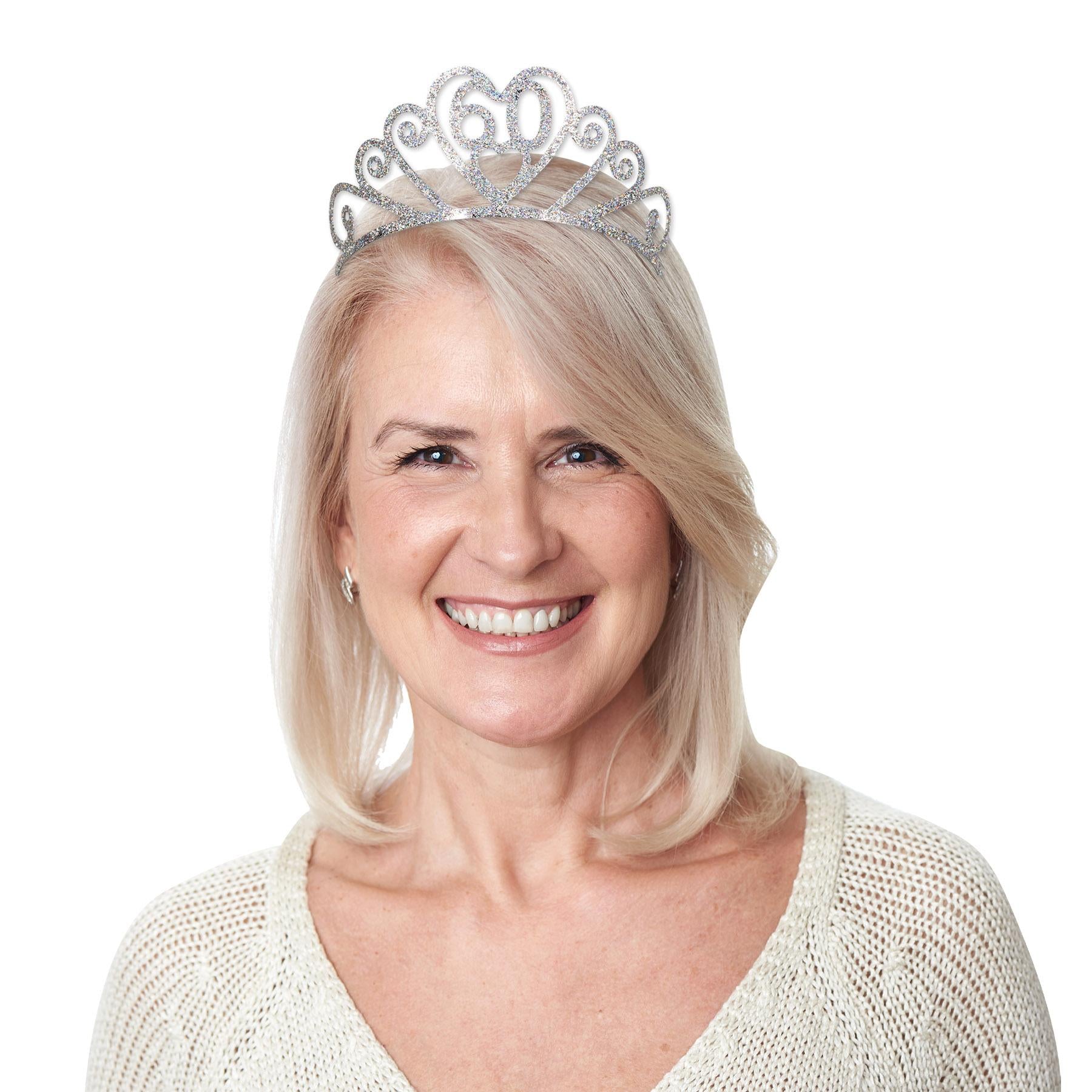 Beistle Glittered Metal 60th Birthday Party Tiara