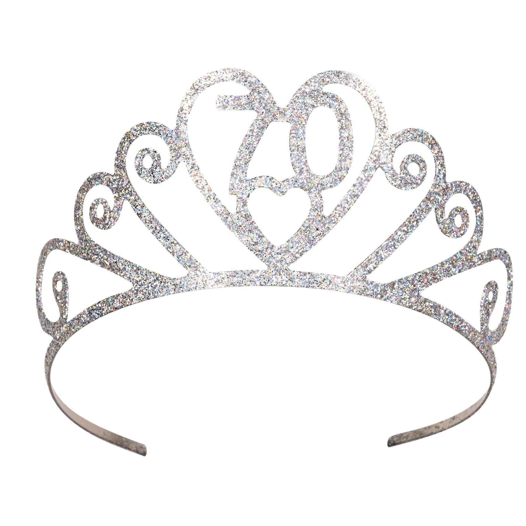 Beistle Glittered Metal 70th Birthday Party Tiara