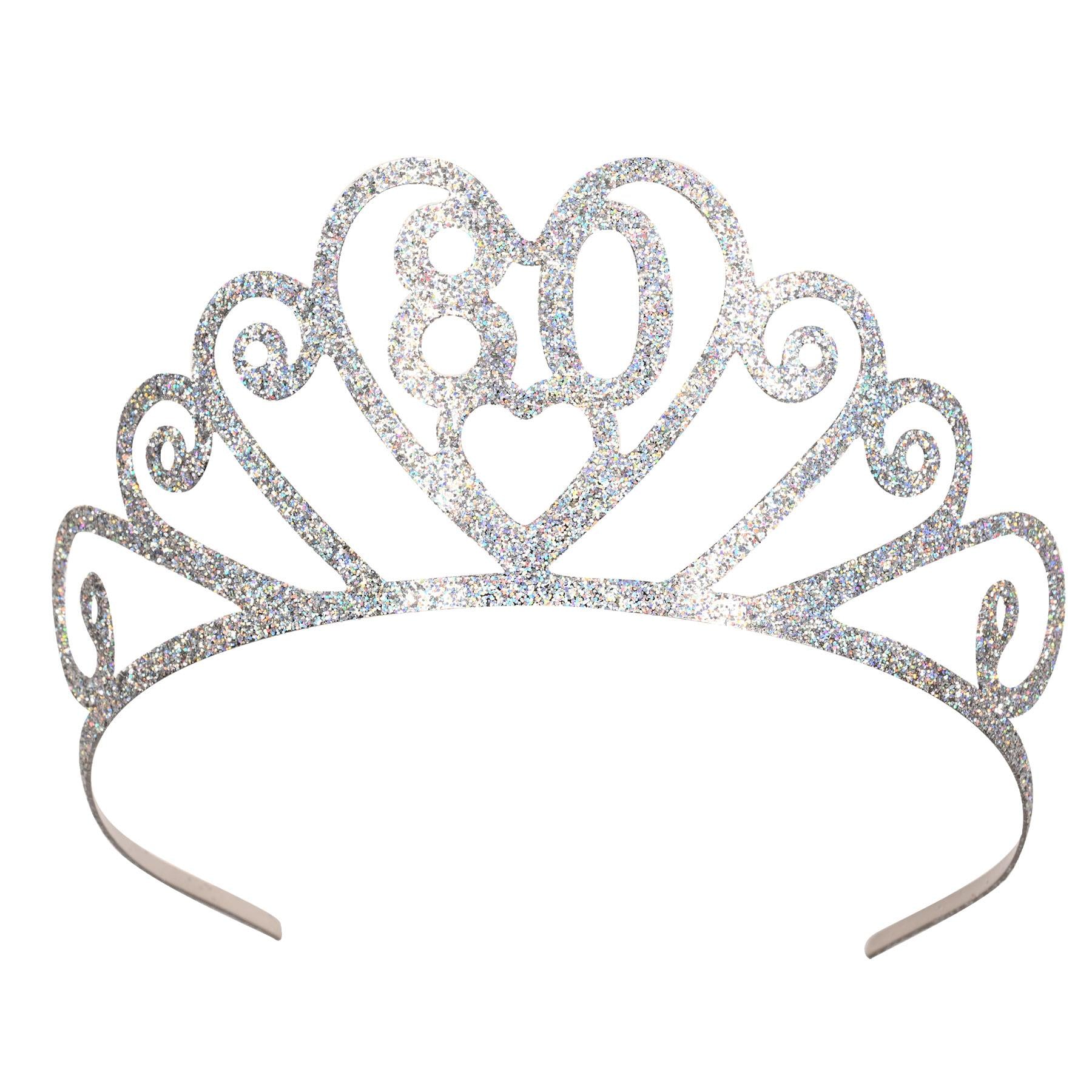 Beistle Glittered Metal 80th Birthday Party Tiara