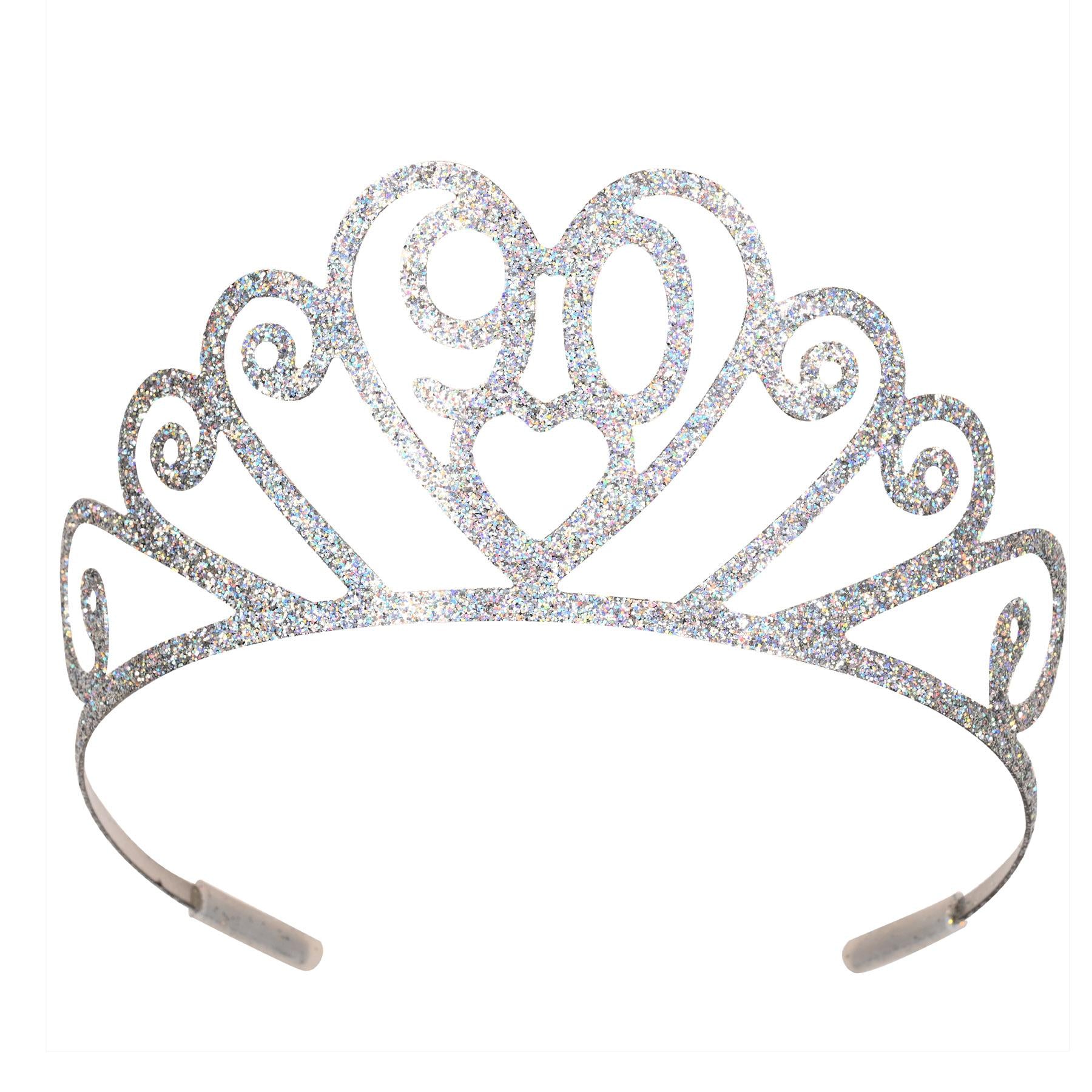 Beistle Glittered Metal 90th Birthday Party Tiara