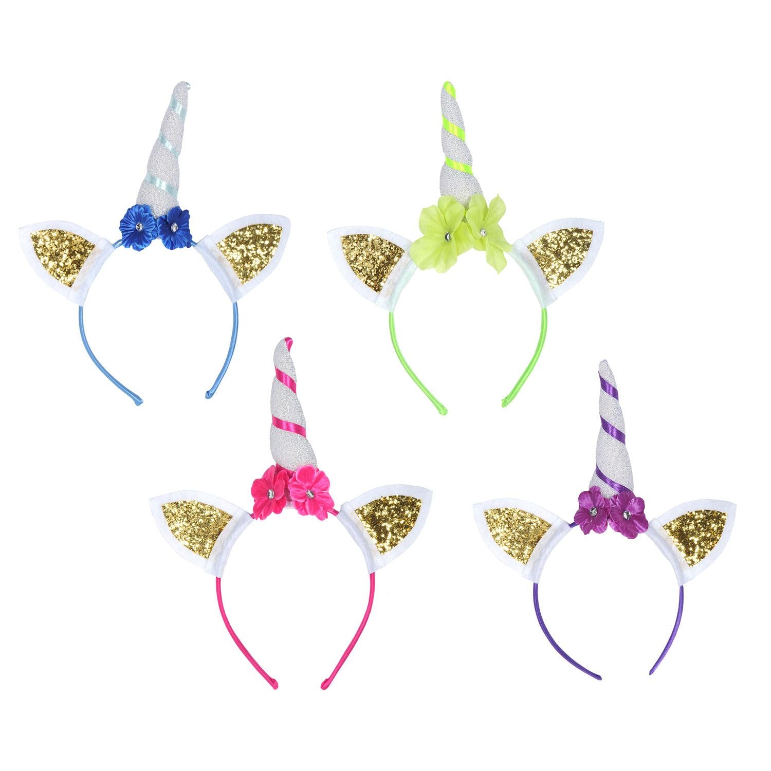 Beistle Glittered Unicorn Headbands (4/Pkg)