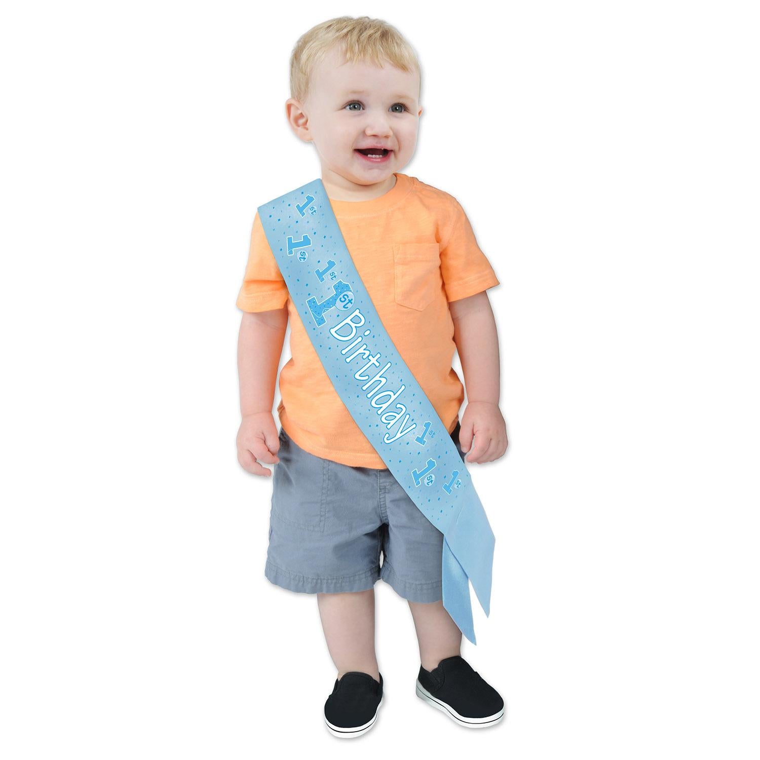 Beistle 1st Birthday Satin Sash - blue