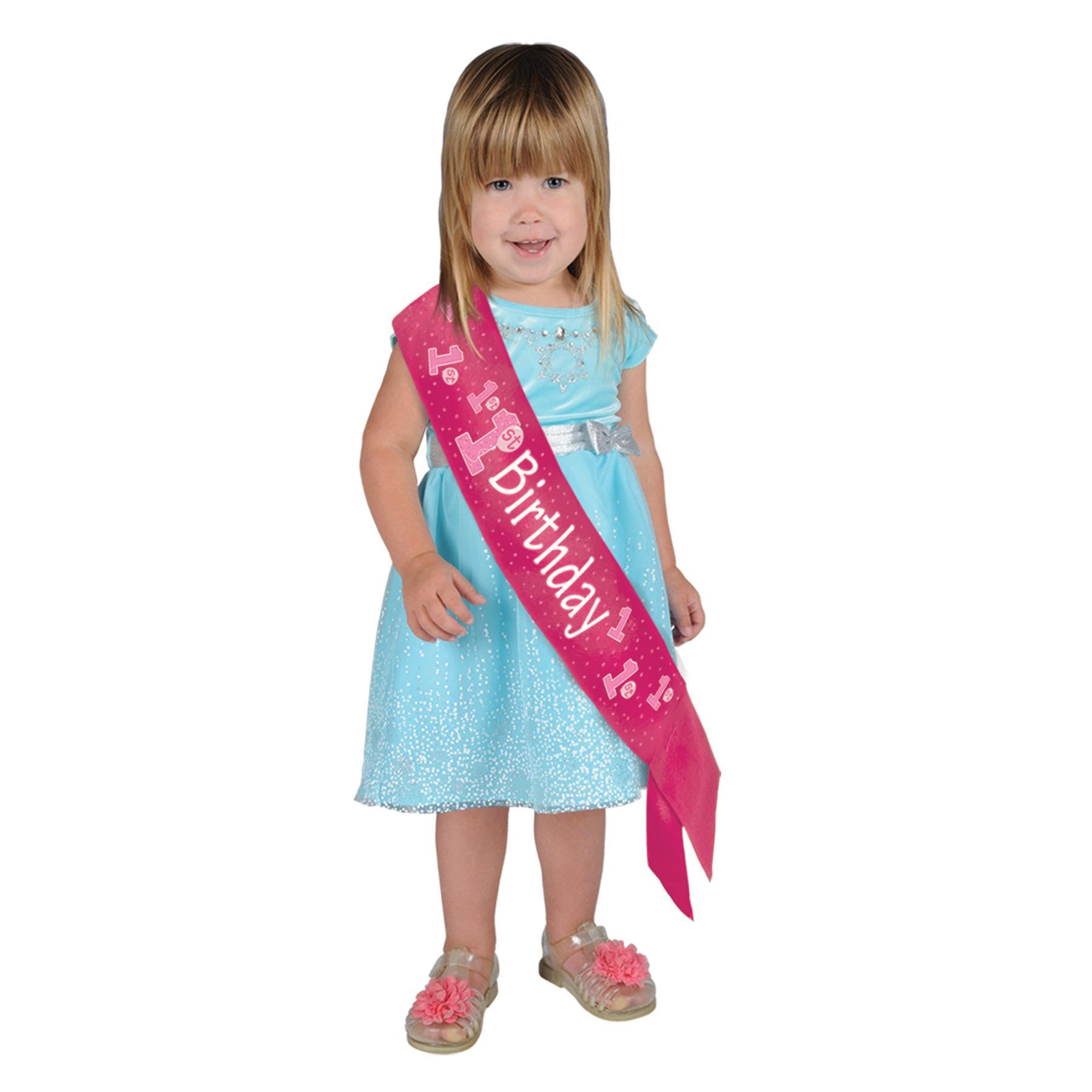 Beistle 1st Birthday Satin Sash - pink