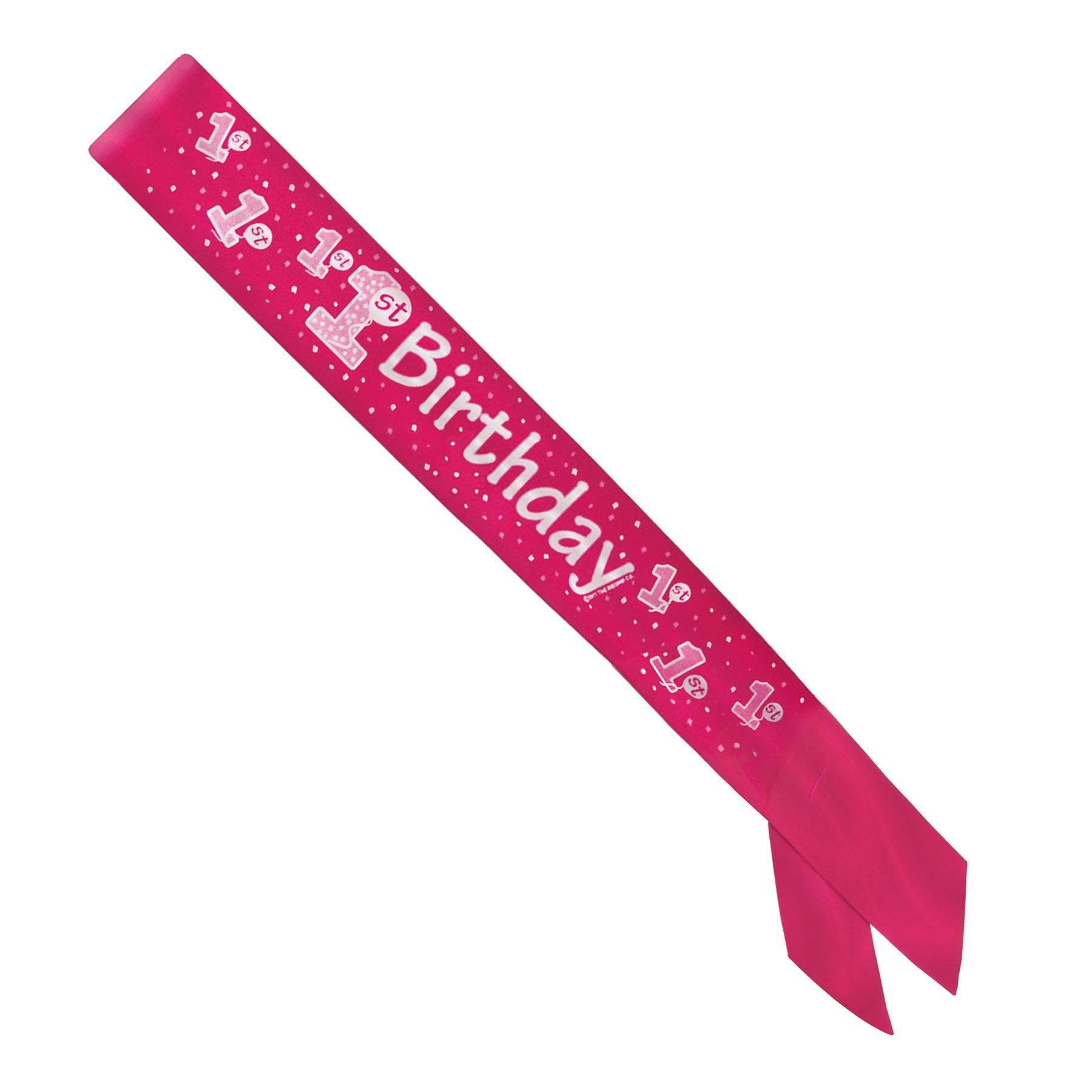 Beistle 1st Birthday Satin Sash - pink