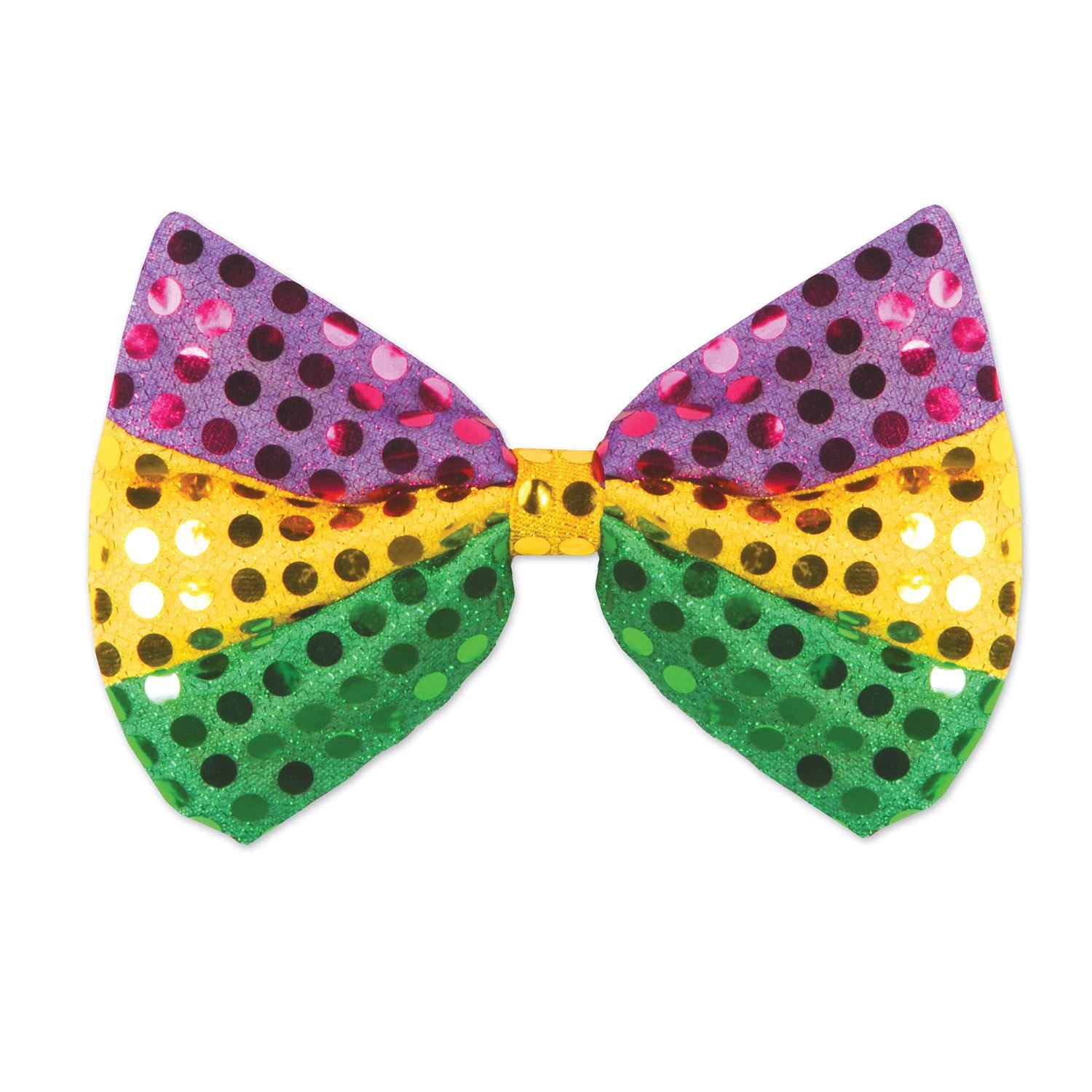 Mardi Gras Glitz 'N Gleam Bow Tie - gold - green - purple