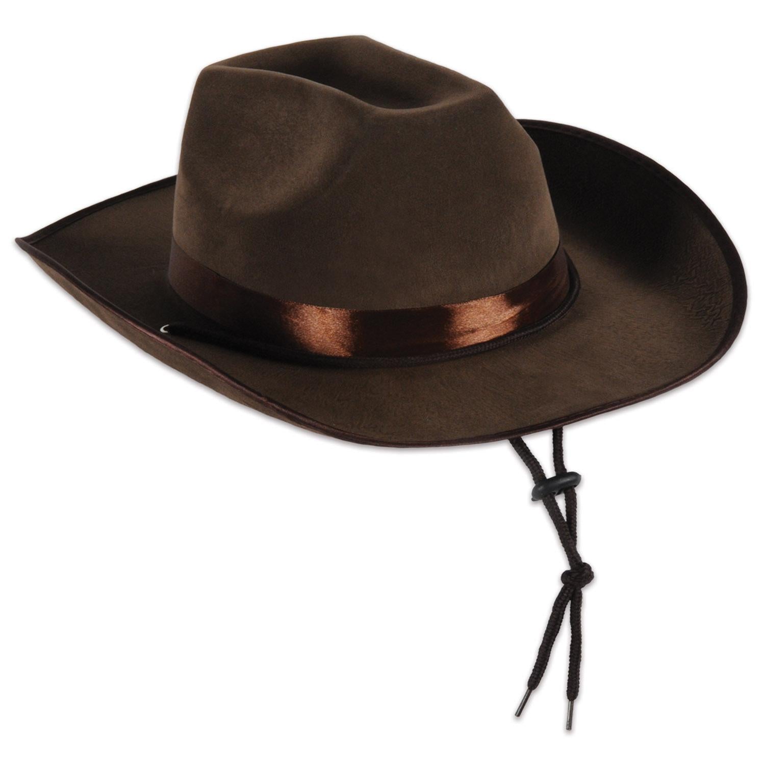 Beistle Faux Brown Leather Western Hat