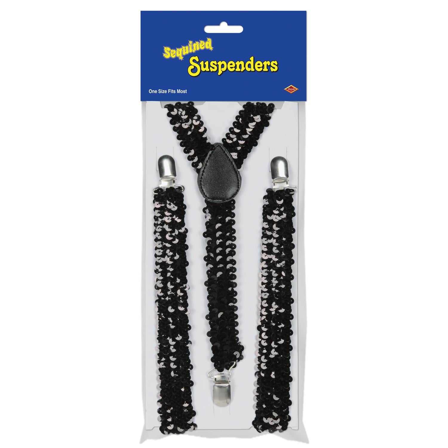 Beistle Sequined Suspenders - black - adjustable