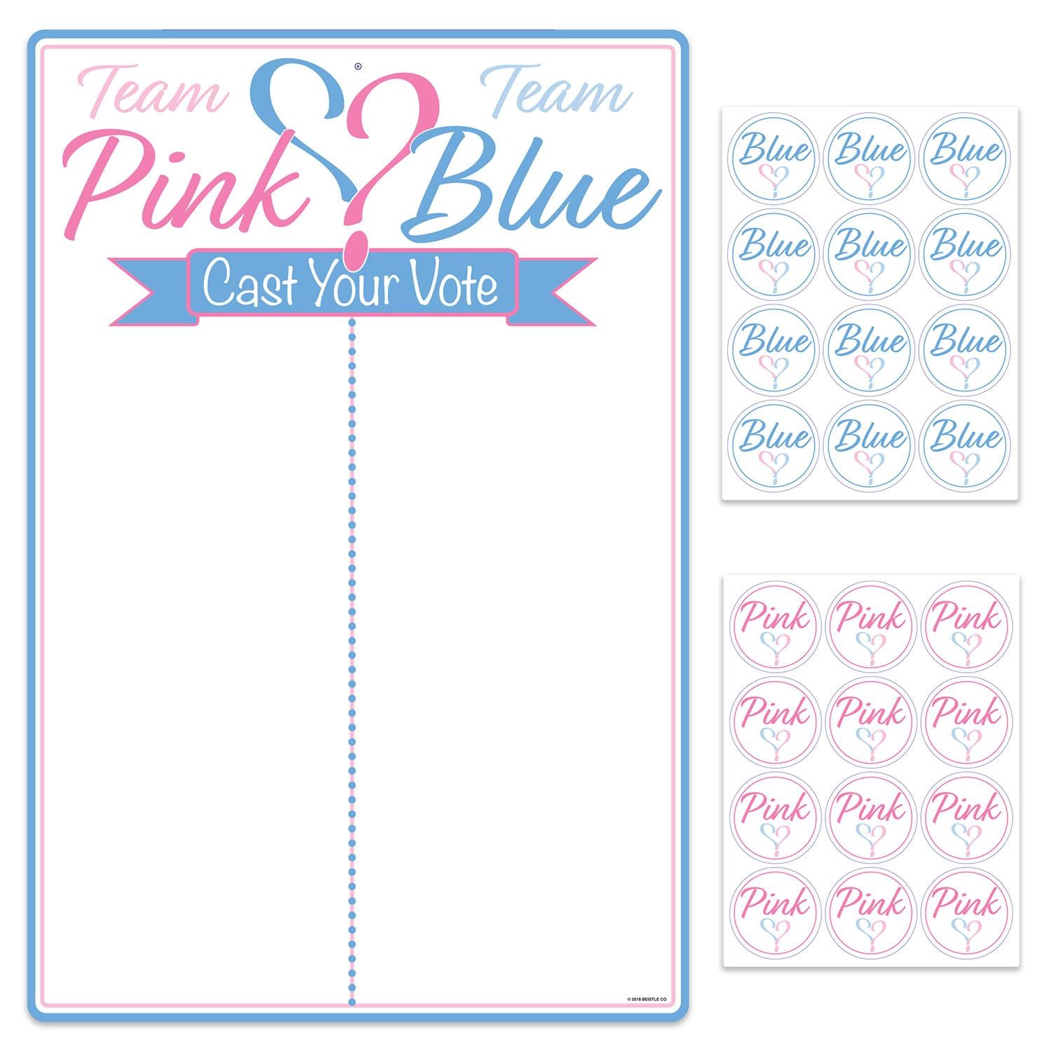 Beistle Gender Reveal Tally Board & Stickers