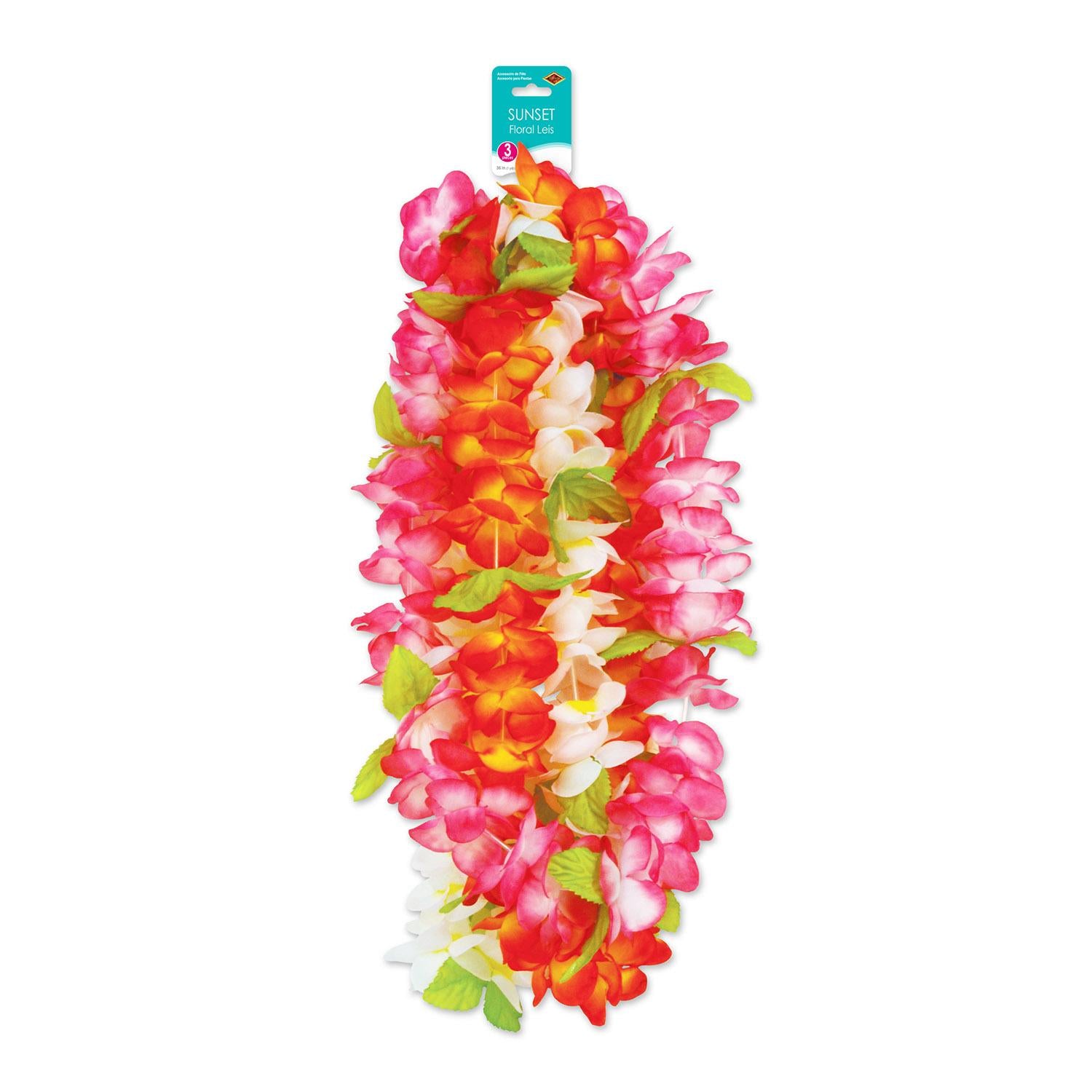 Beistle Luau Party Sunset Floral Leis (3/Pkg)