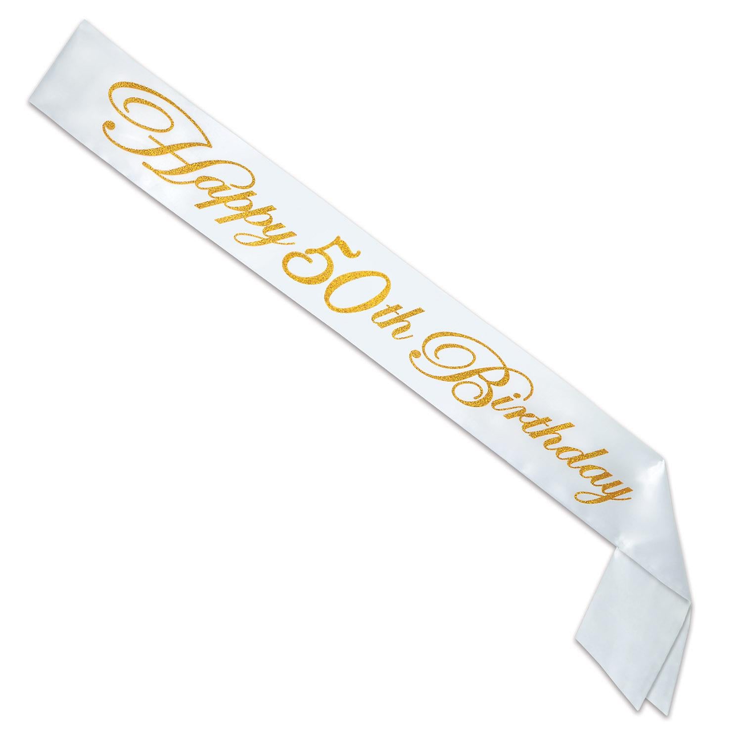 Beistle Glittered Happy 50th Birthday Satin Sash