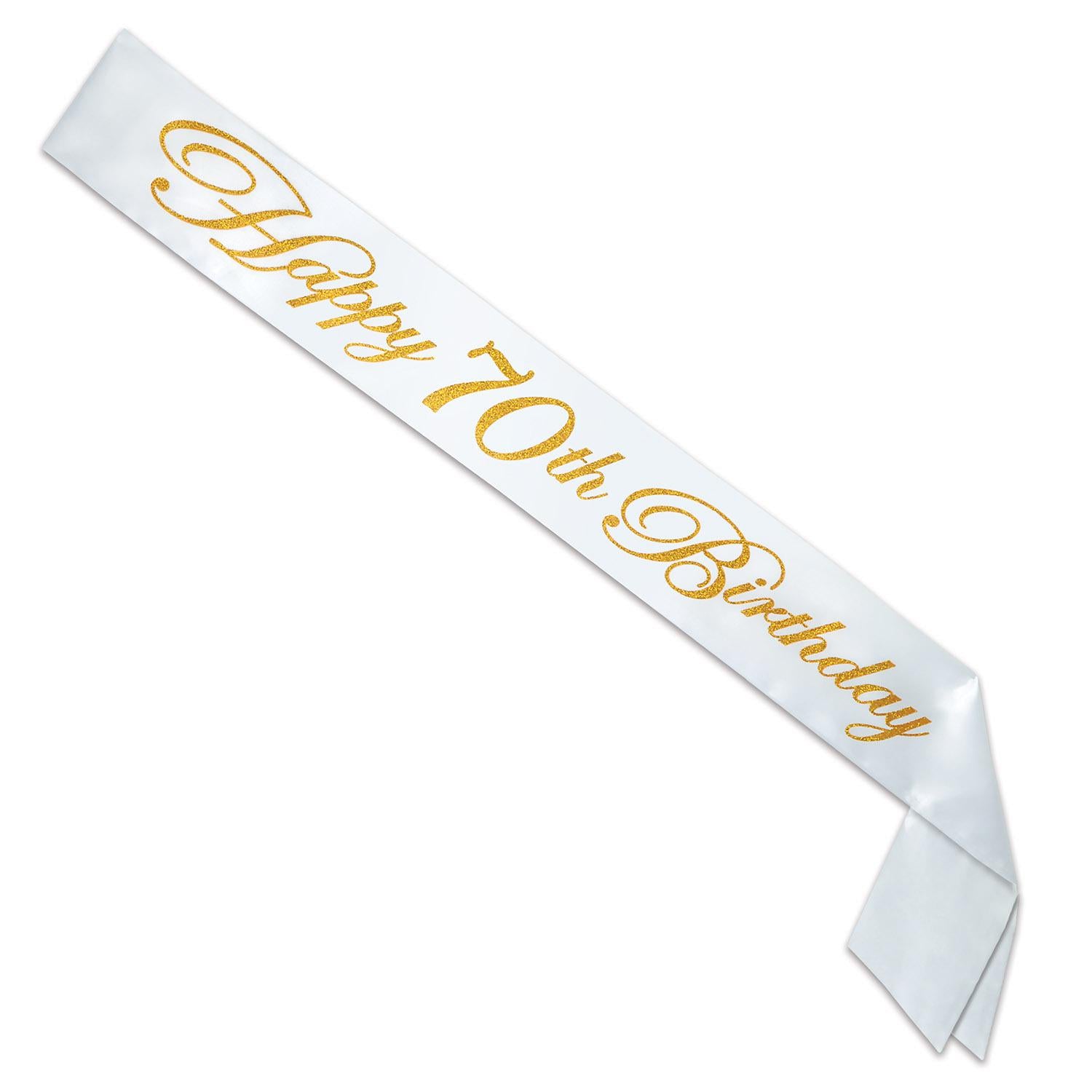 Beistle Glittered Happy 70th Birthday Satin Sash