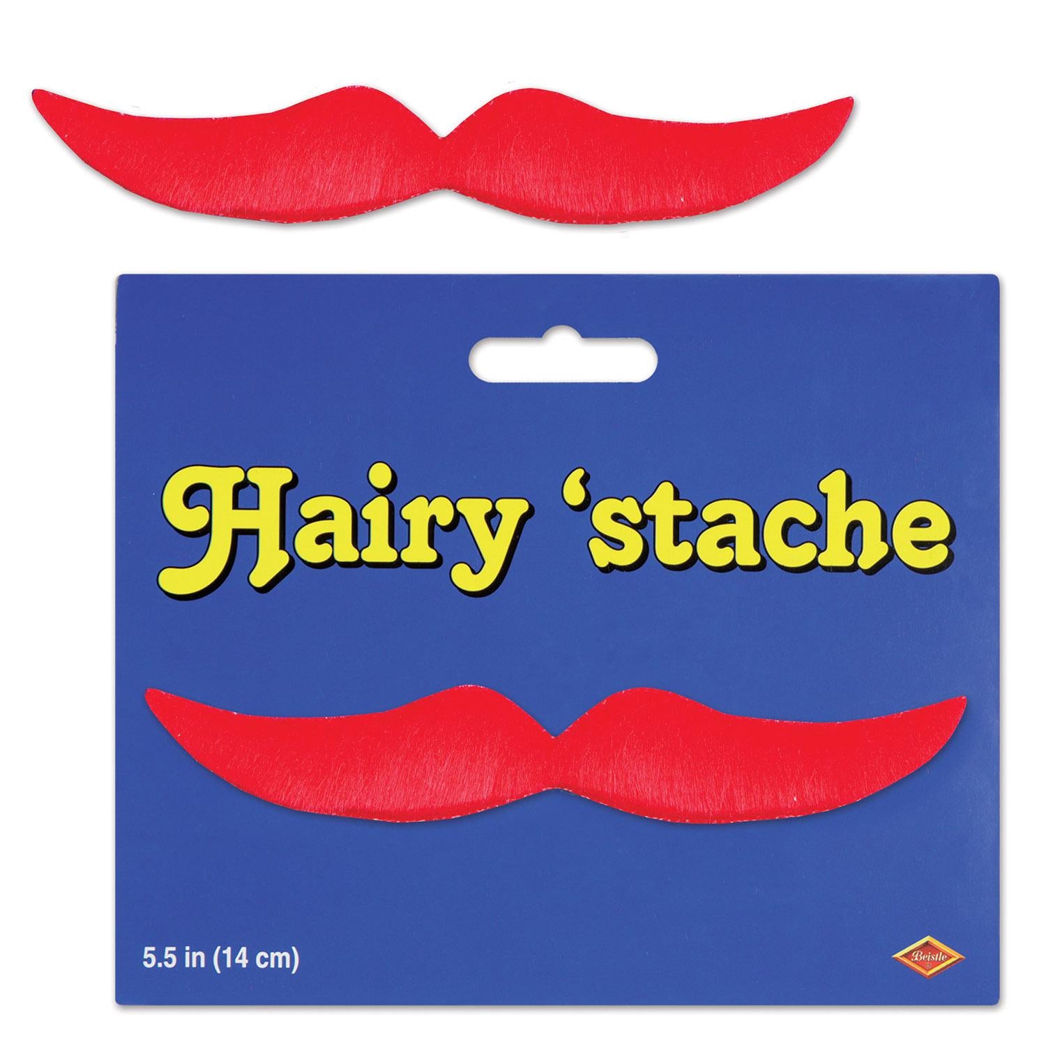 Beistle Halloween Hairy 'stache - red - self-adhesive