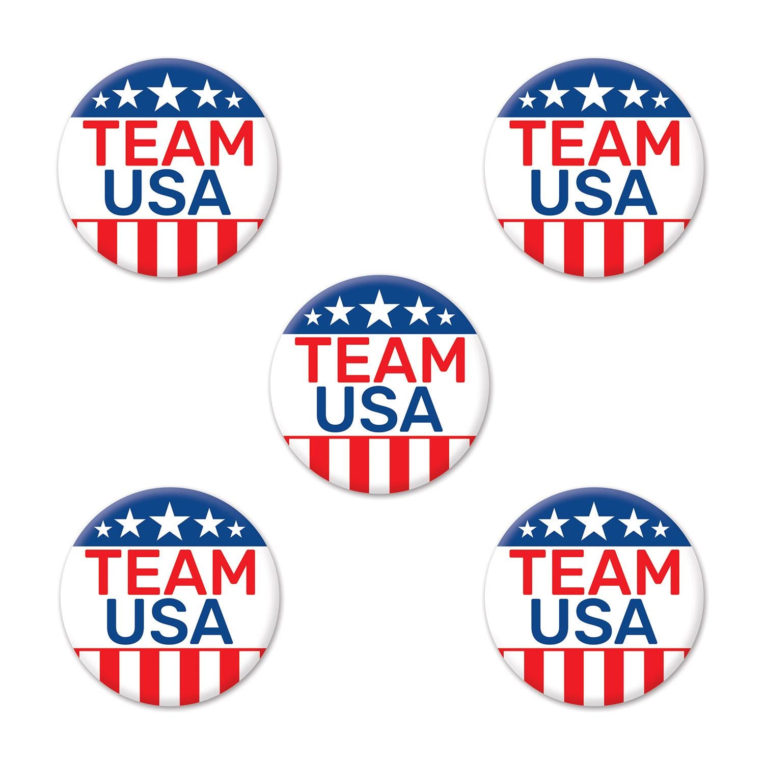 Beistle Team USA Party Buttons (5/Pkg)