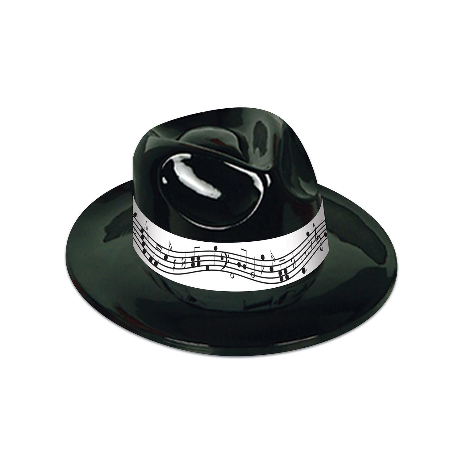 Beistle Black Plastic Fedora with Music Band