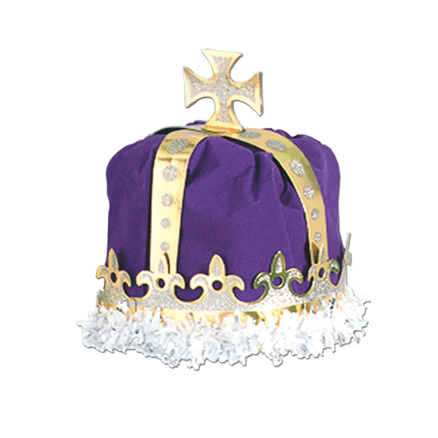 Mardi Gras Royal King's Crown - purple - velvet-textured