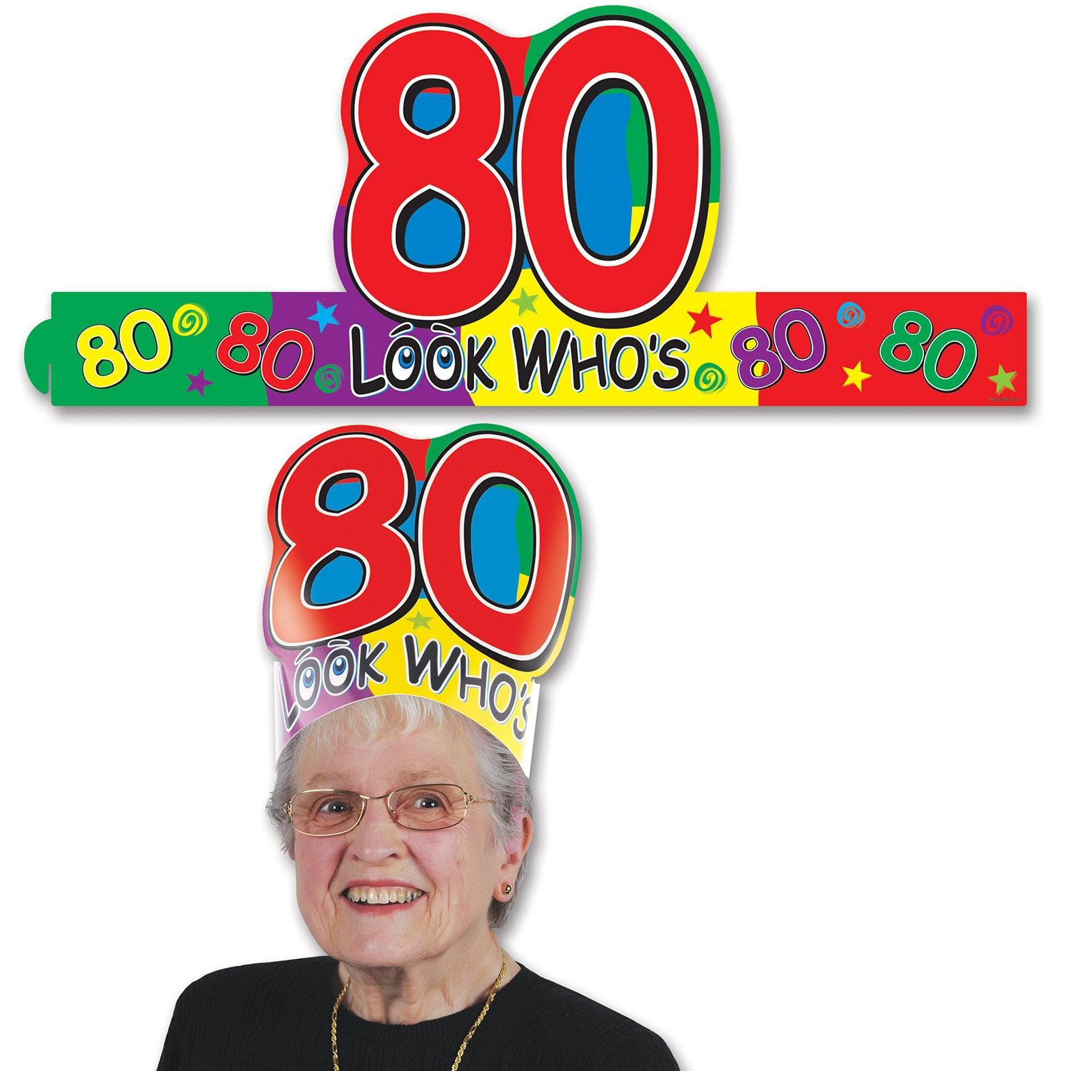 Beistle Look Who's 80 Headband