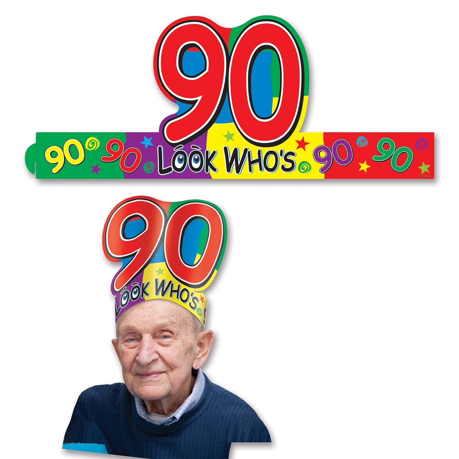 Beistle Look Who's 90 Headband