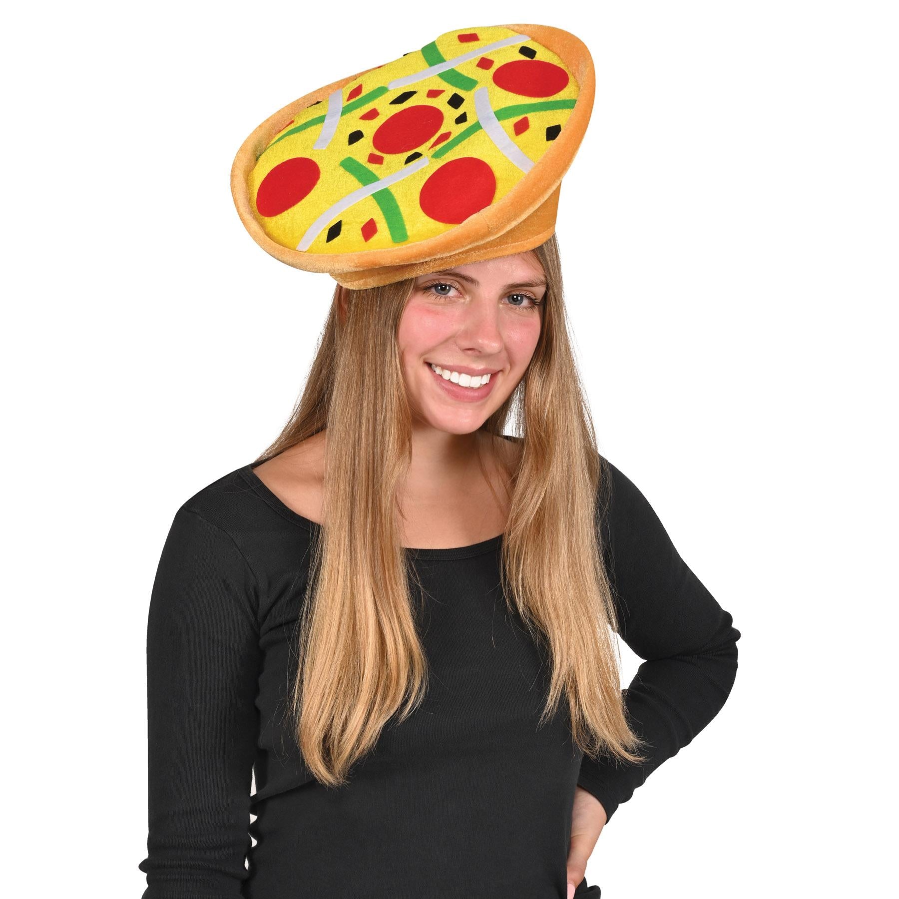 Plush Pizza Hat - One-Size Plush Pizza Hat