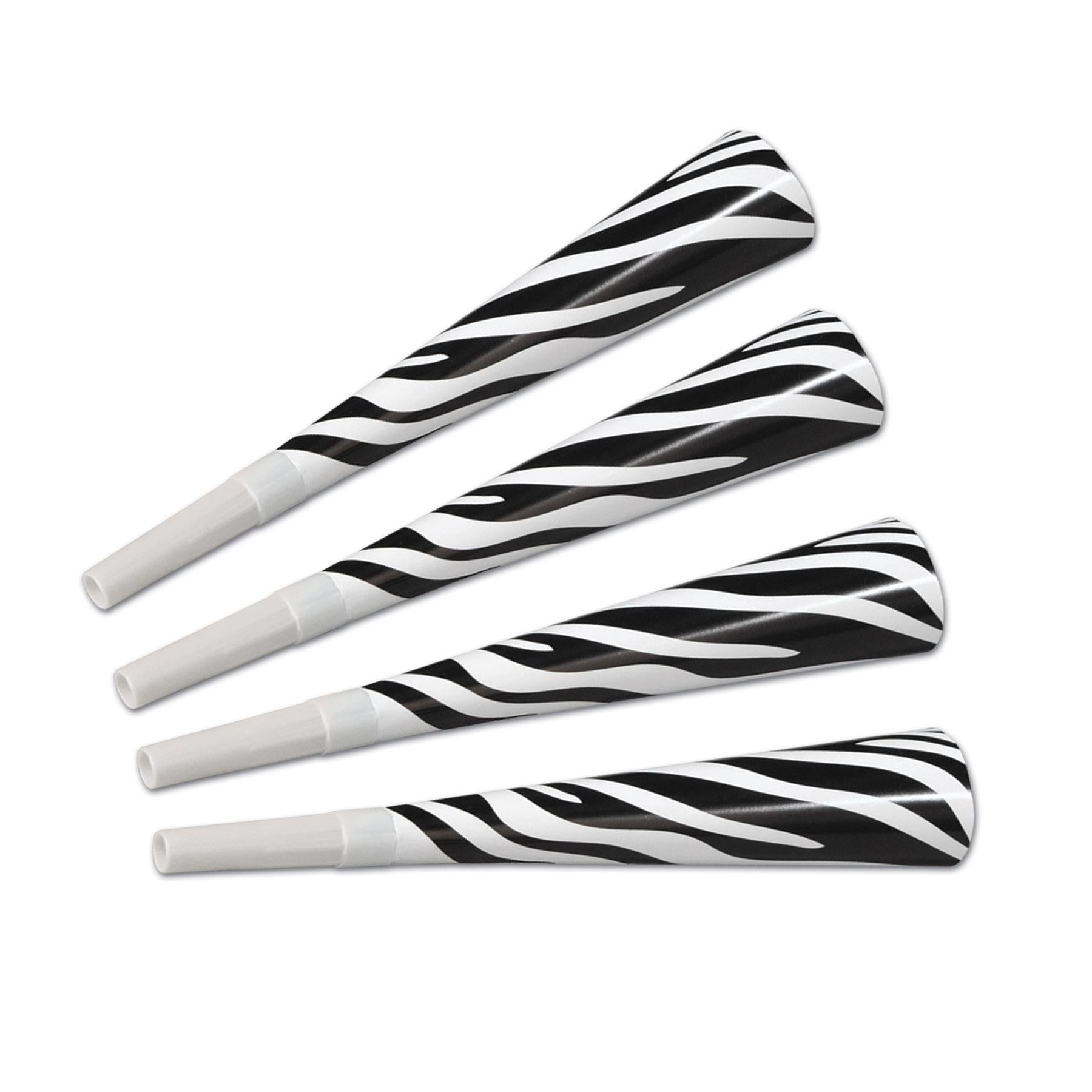 Beistle Packaged Zebra Print Horns (4/Pkg)