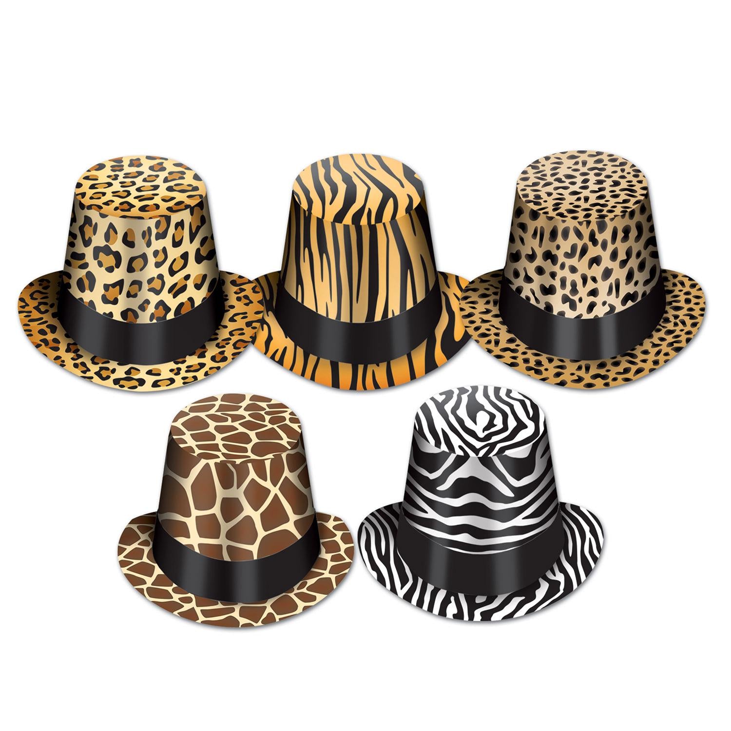 Beistle Animal Print Hi-Hats, assorted designs