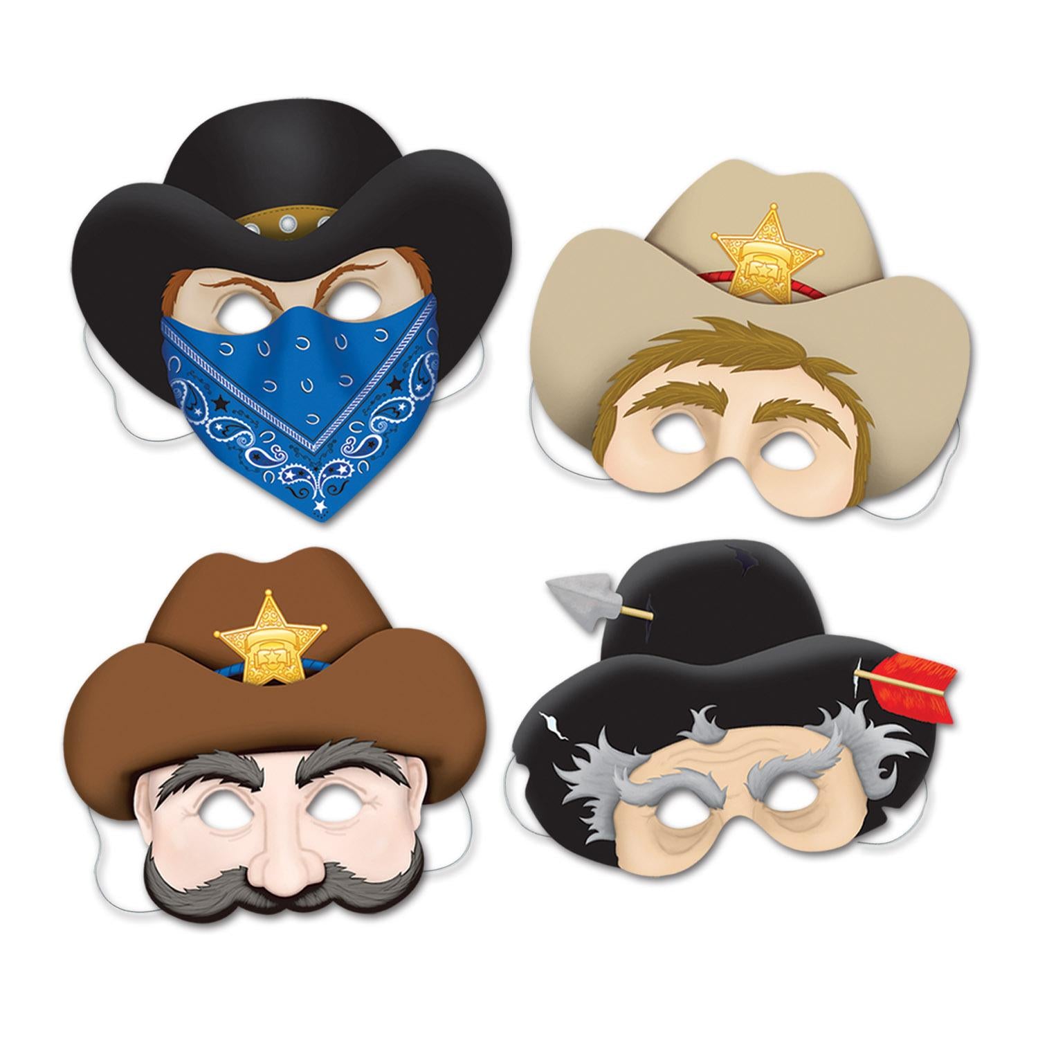 Beistle Western Party Masks (4/Pkg)