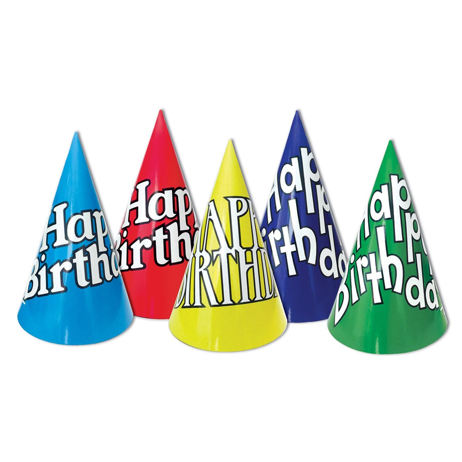 Beistle Happy Birthday Party Cone Hats