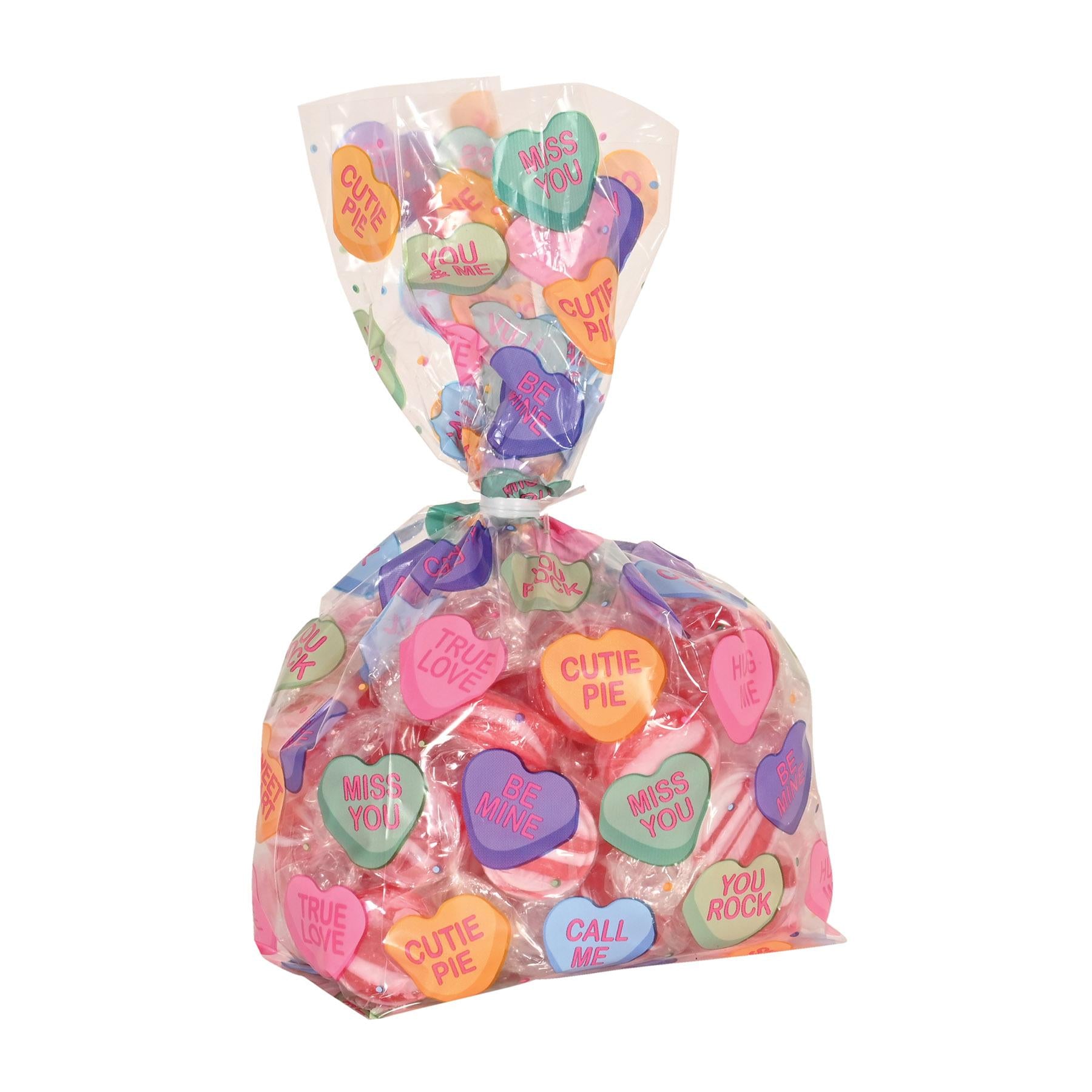 Beistle Valentine's Day Candy Heart Cello Bags (12 Per Case)