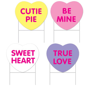 Beistle Valentine's Day Plastic Candy Heart Yard Signs