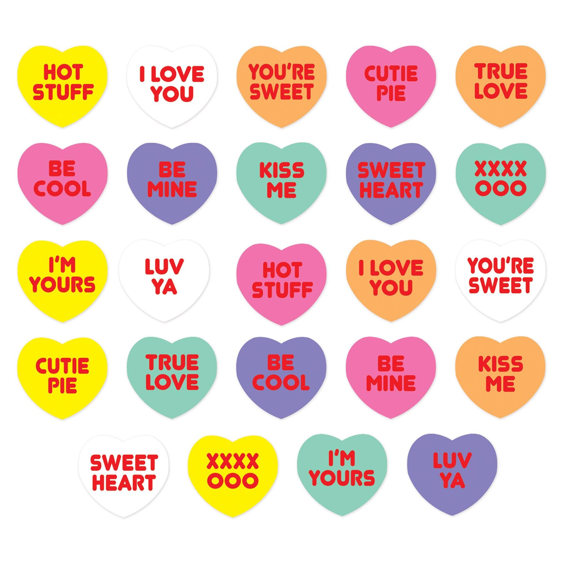 Beistle Valentine's Day Candy Heart Stickers (4 Sheets/Pkg)