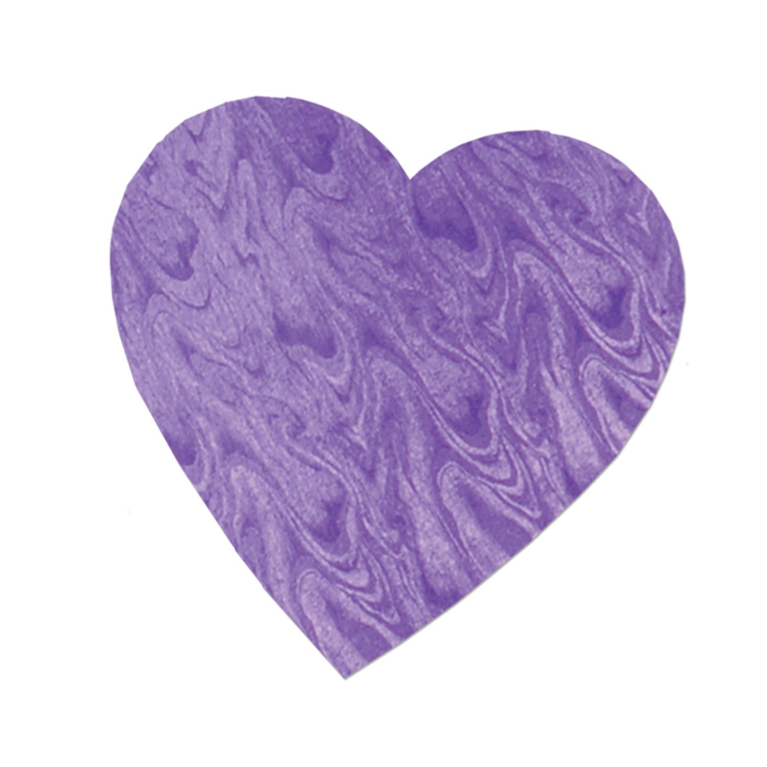 4 Inch- Valentine's Day Embossed Foil Heart Cutout - Purple