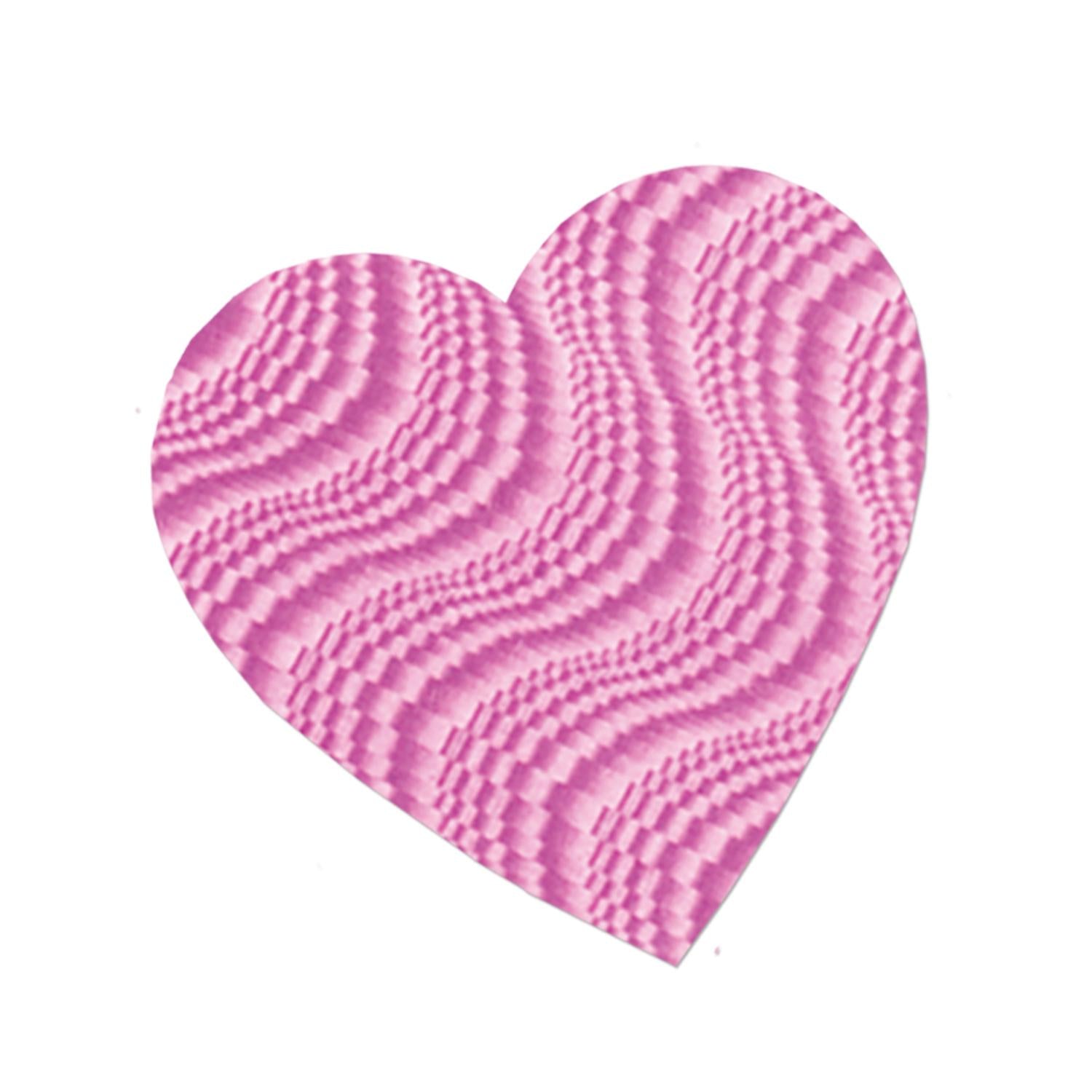 8.5 Inch- Valentine's Day Embossed Foil Heart Cutout- Pink