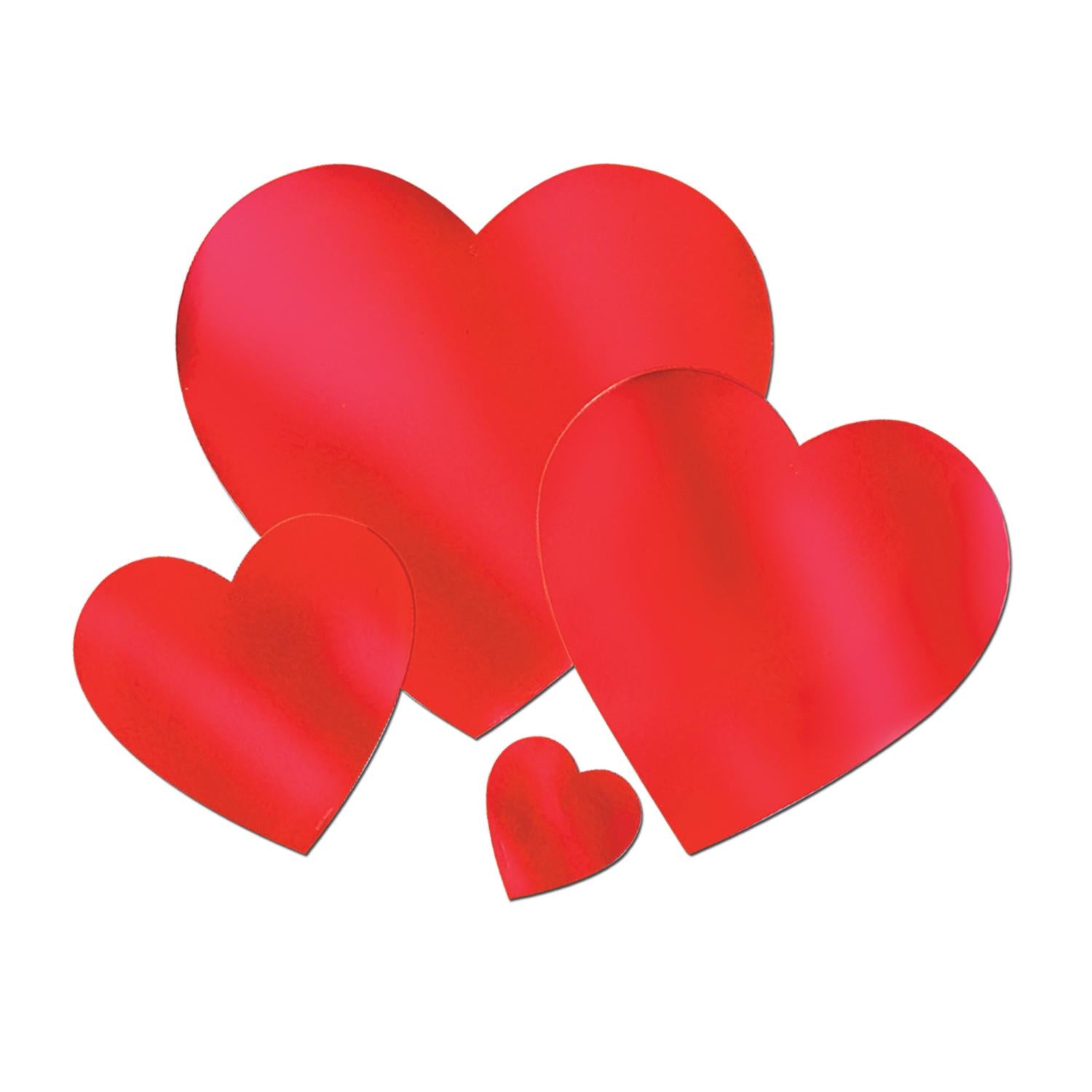 8.5" Beistle Valentine's Day Foil Heart Cutout -Red