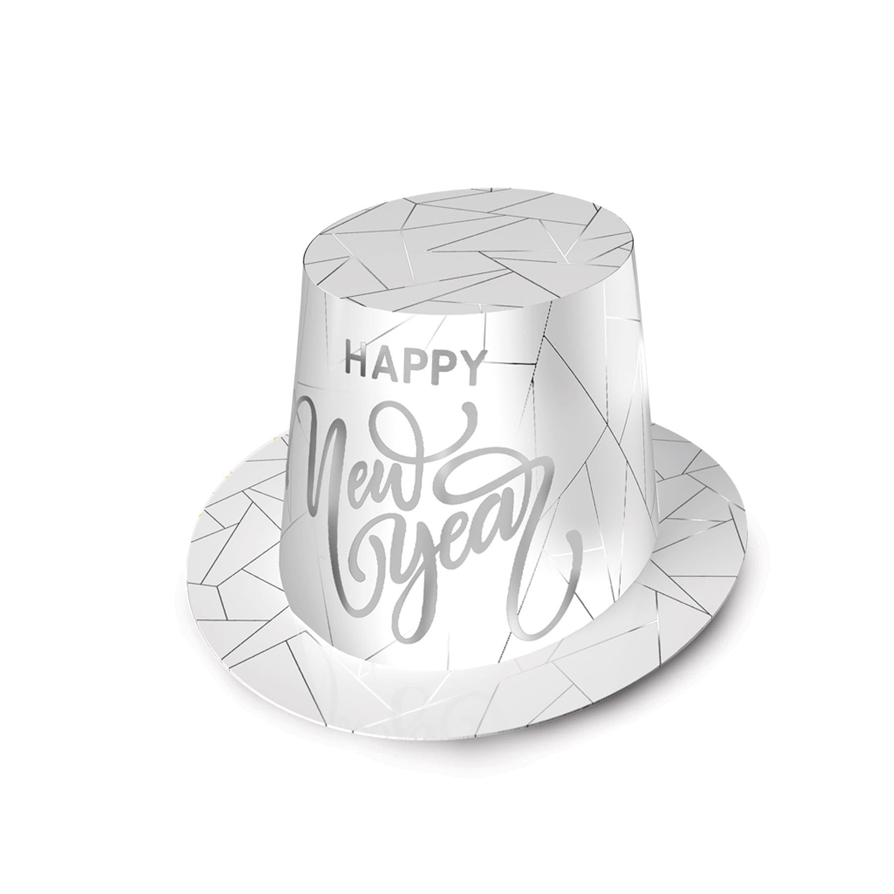 White New Year Silver Hi-Hat (25 per Case)