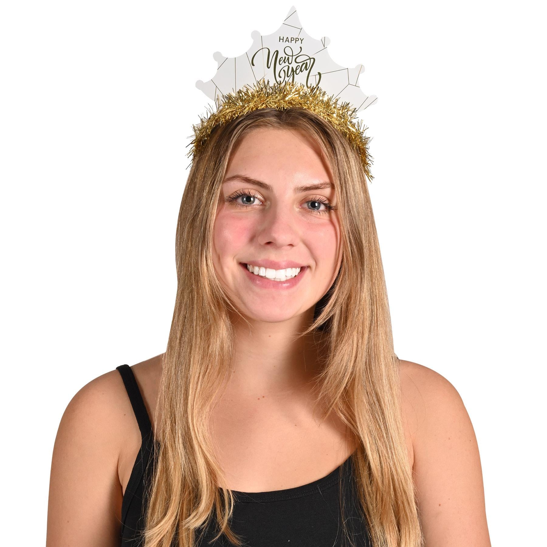 Beistle White New Year Gold Tiara (50 per Box) (50 per Box)