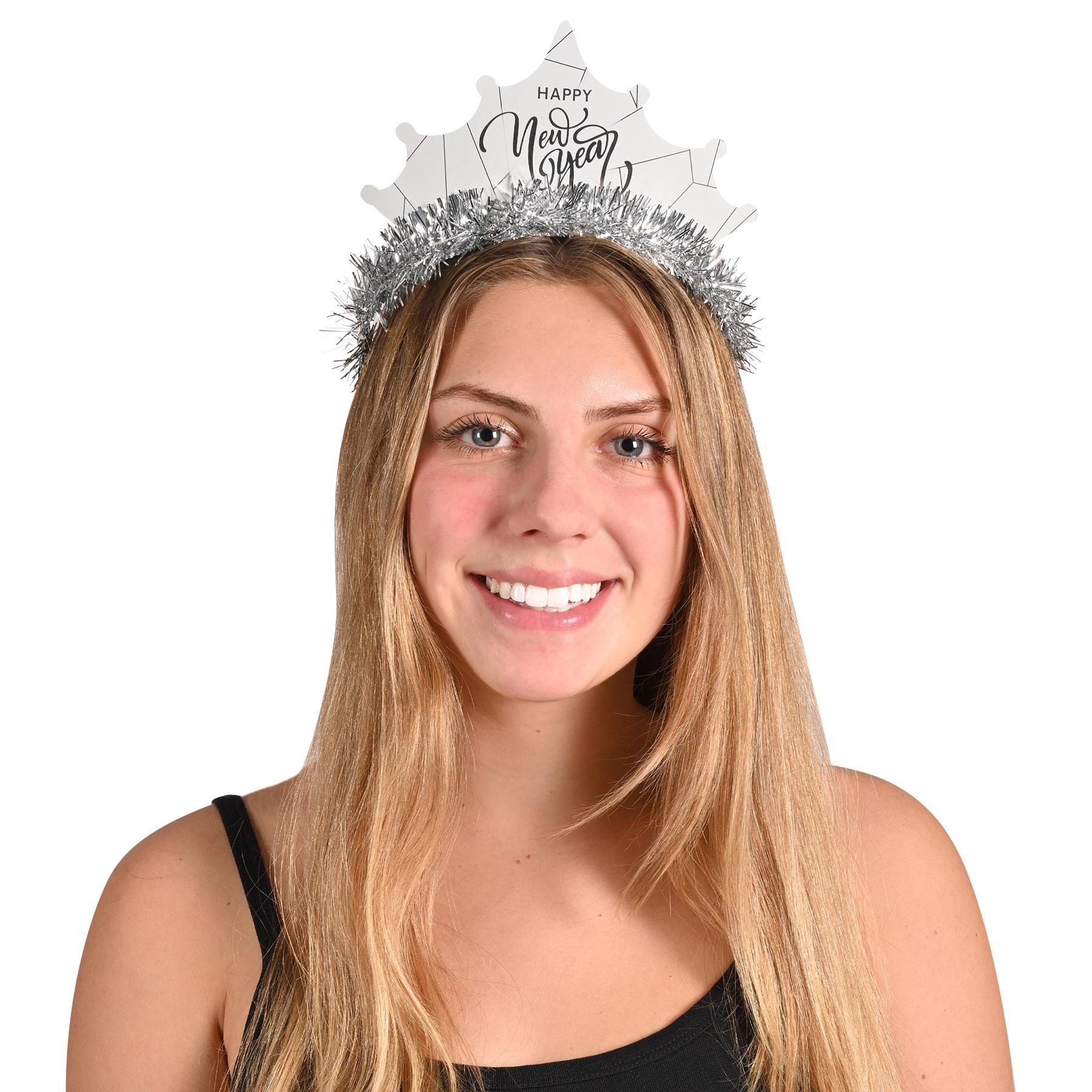 White New Year Silver Tiara (50 per Case)