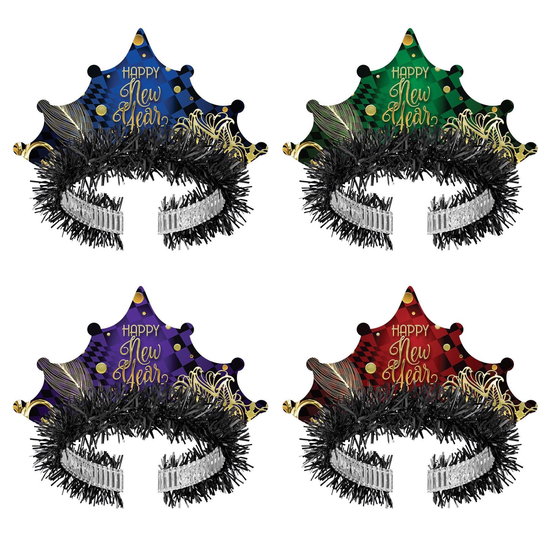 New Year's Eve Midnight Masquerade Tiaras (50 per Box)