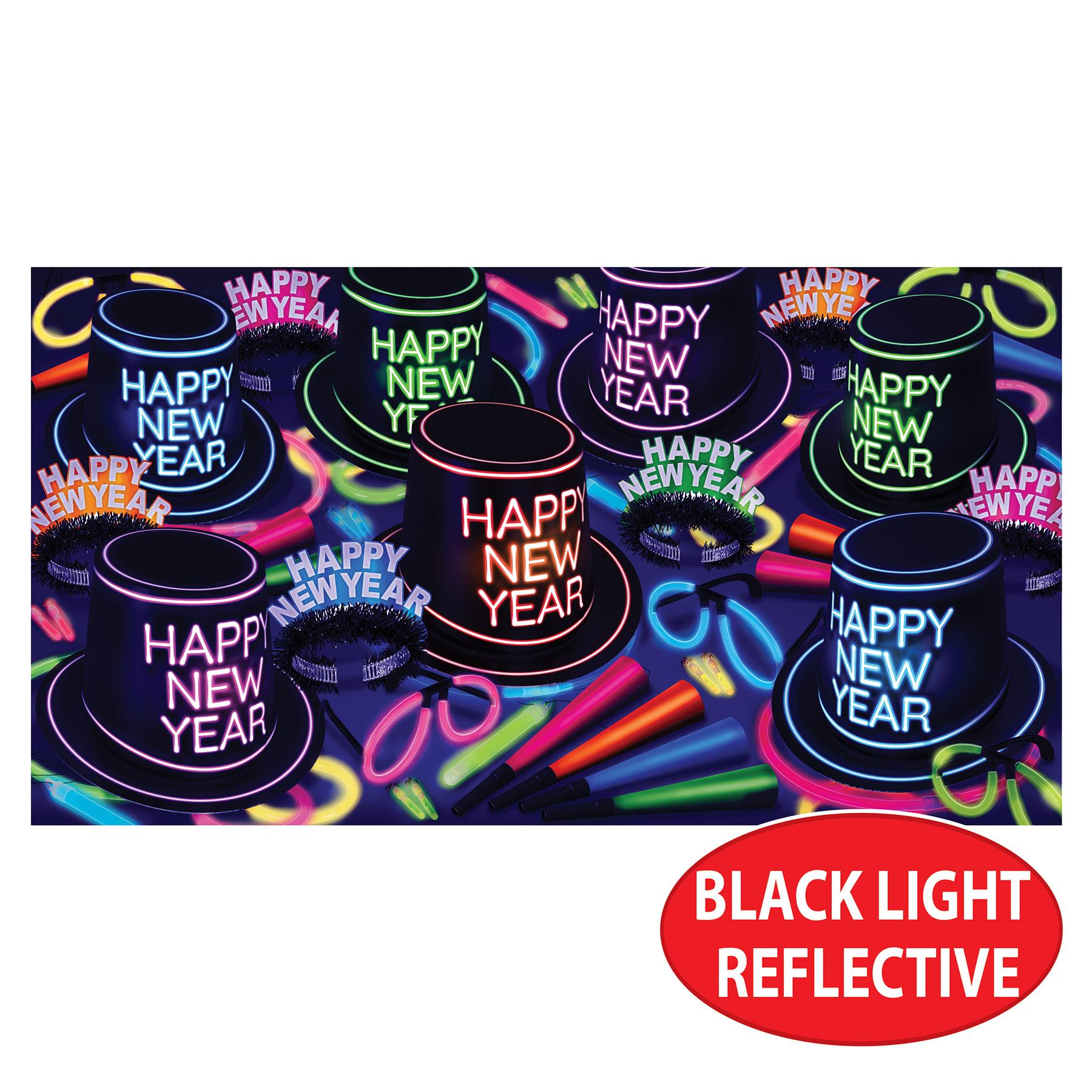 Beistle Glowing New Year Party Kit for 50 People