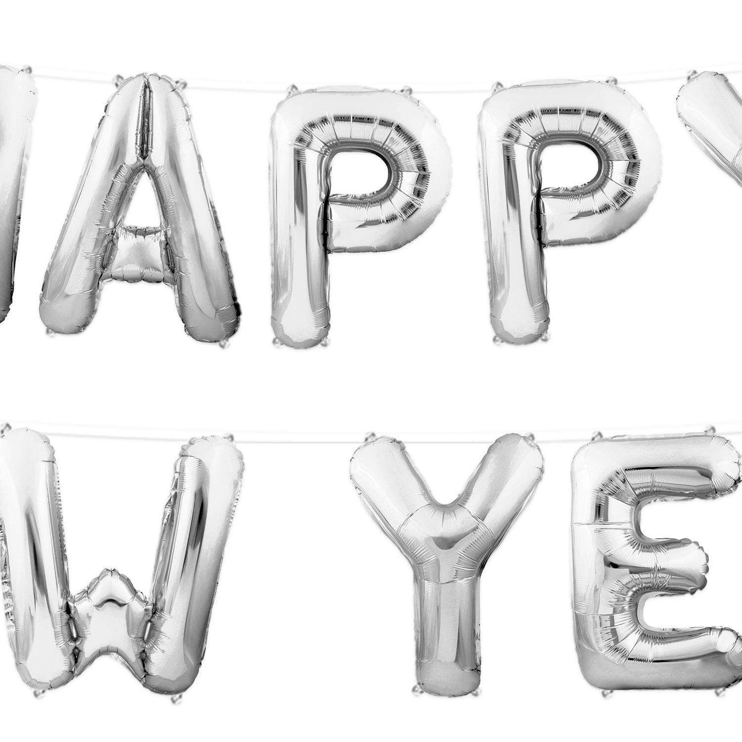 Beistle Happy New Year Balloon Streamer - Silver