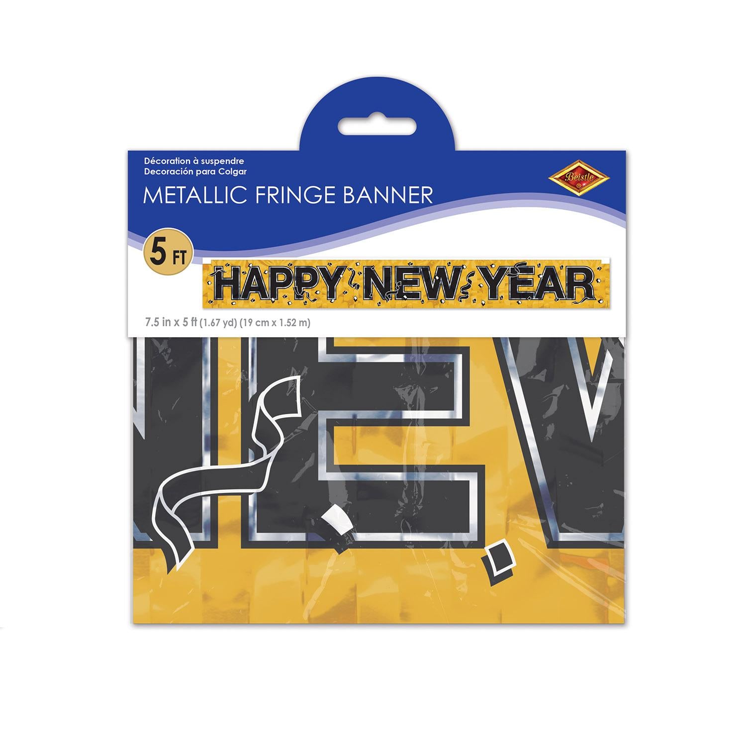 Beistle Metallic Happy New Year Fringe Banner