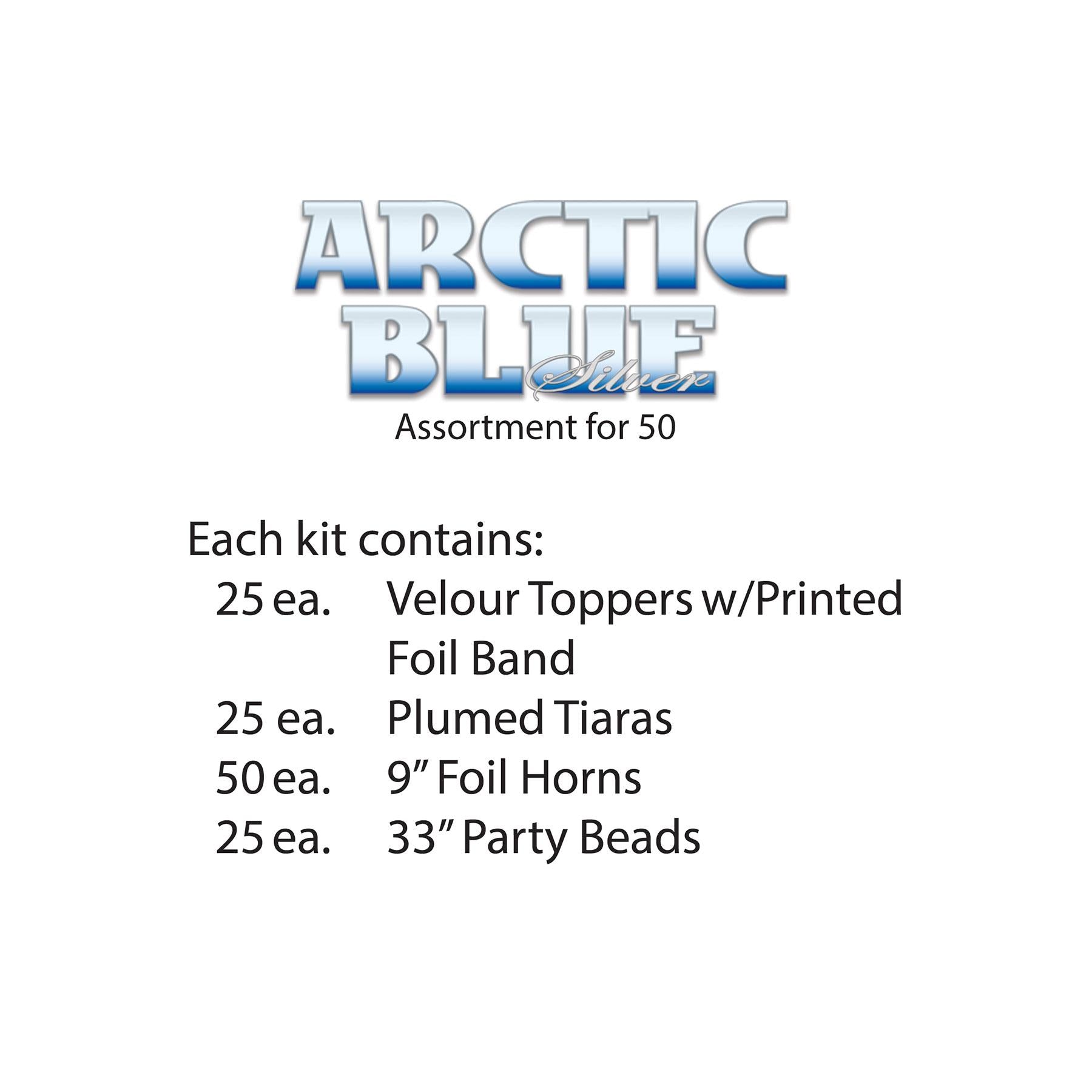 Beistle Arctic Blue New Year's Eve Party Kit for 50 People