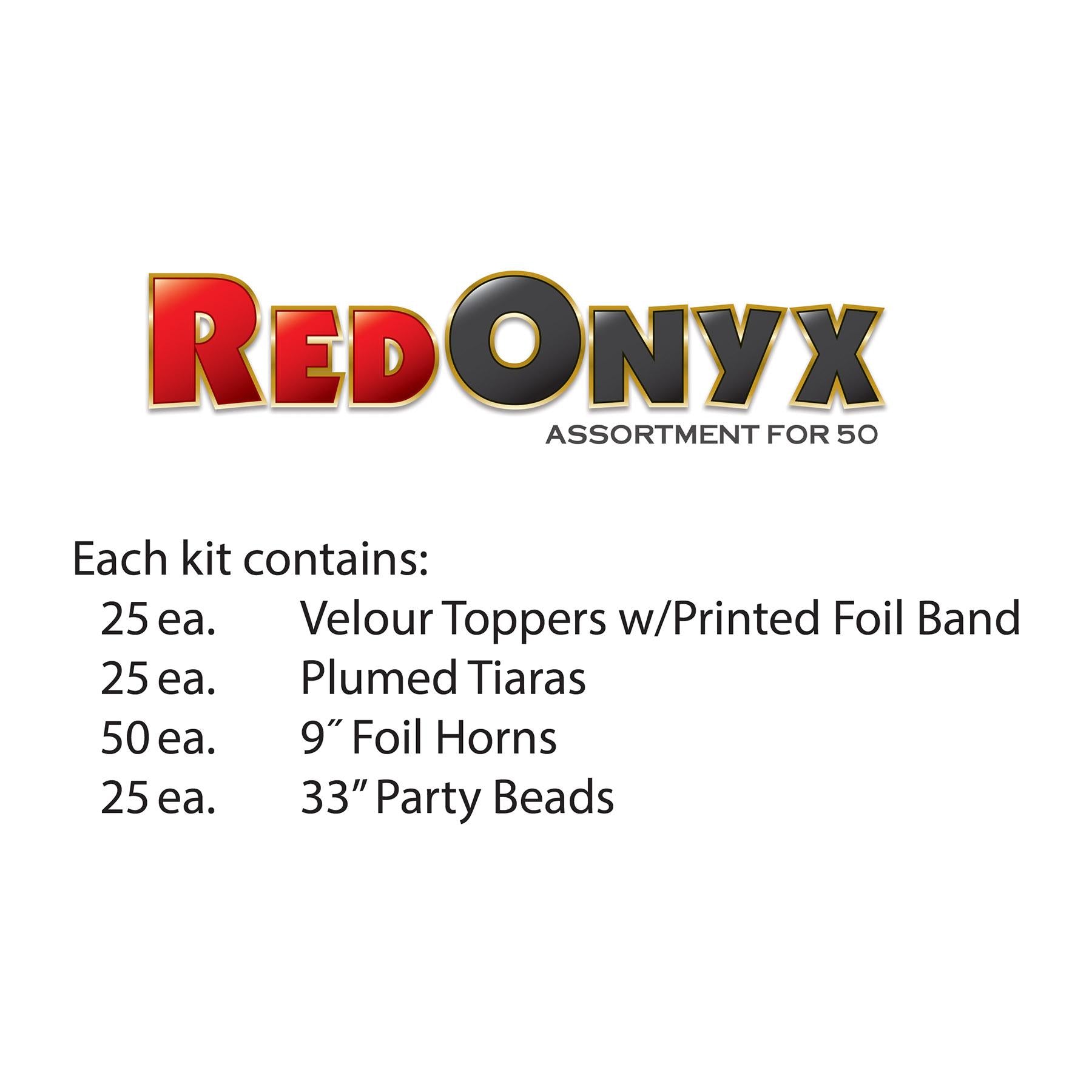 Beistle Red Onyx New Year's Eve Party Kit for 50 People